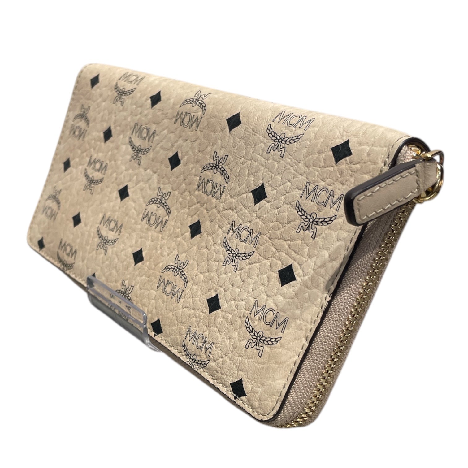 MCM/Long Wallet/Monogram/BEG/gold zipper view 2