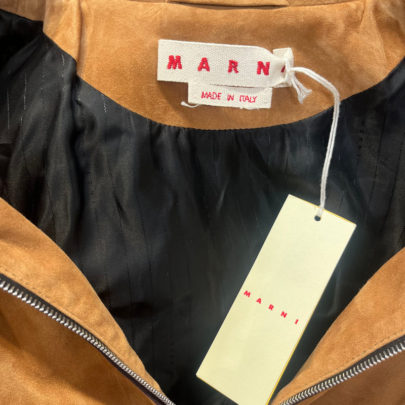 MARNI/Leather Jkt/56/Leather/CML/leather sueded track jacker