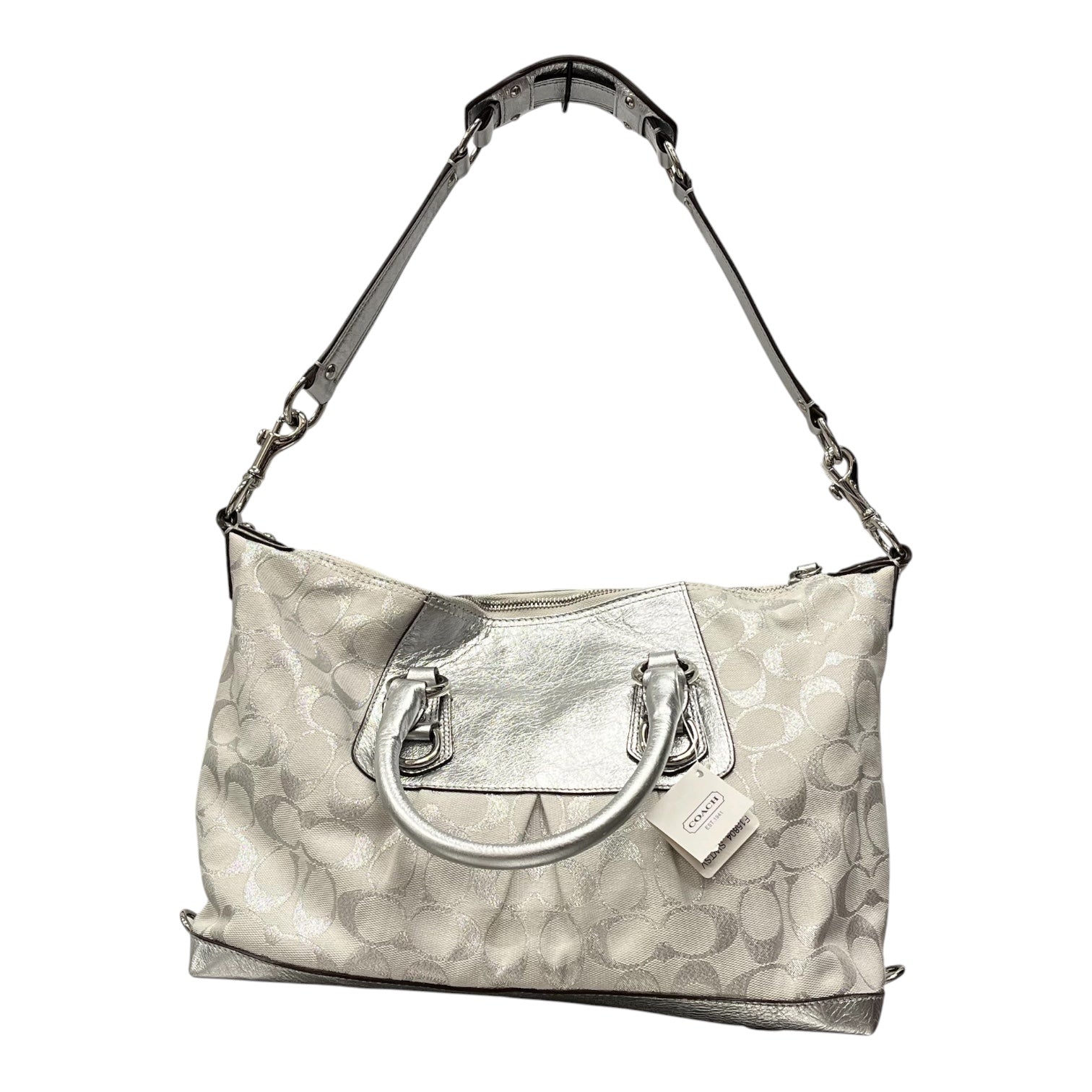 COACH/Bag/Monogram/Cotton/SLV/ashley satchel view 1