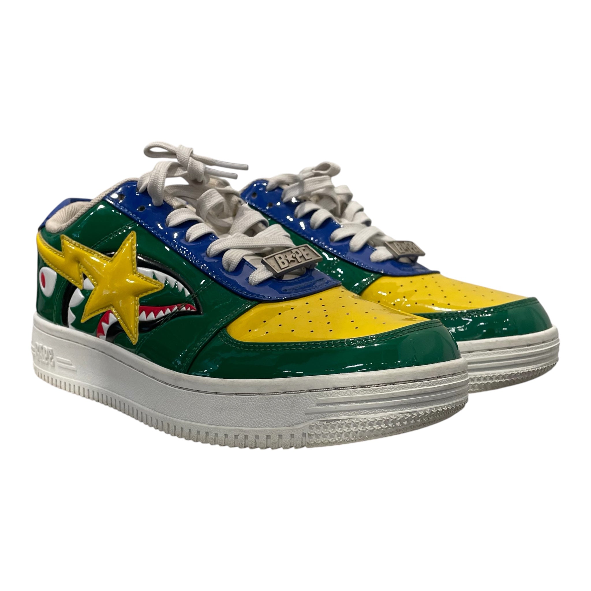 A BATHING APE/Low-Sneakers/US 8.5/Leather/GRN/M2 PATENT GREEN SHARK view 1