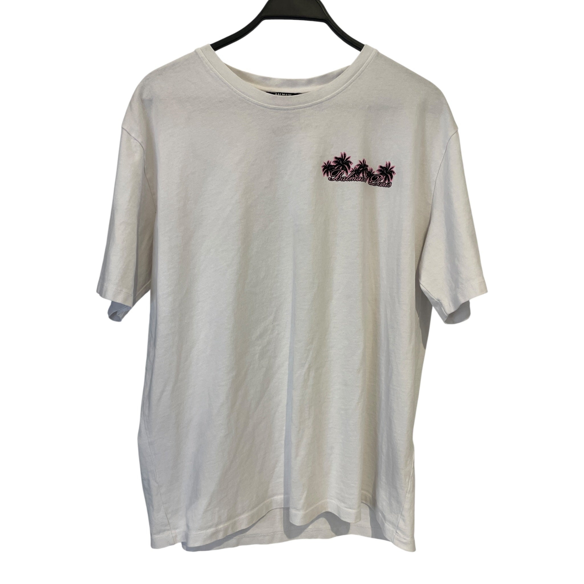 BALMAIN/T-Shirt/XL/Cotton/WHT/Graphic/BALMAIN PARIS view 1