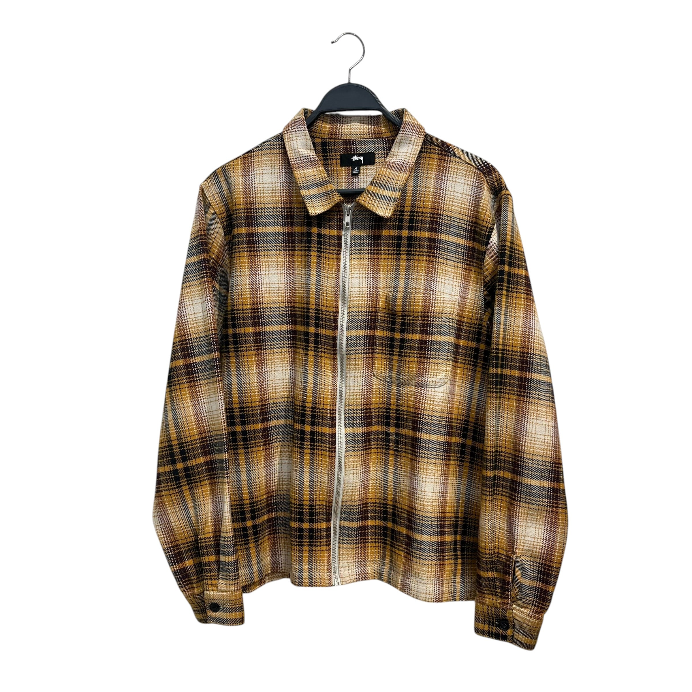 STUSSY/Jacket/M/Cotton/YLW/Plaid/ZIP UP BREAST POCKET COLLAR view 1