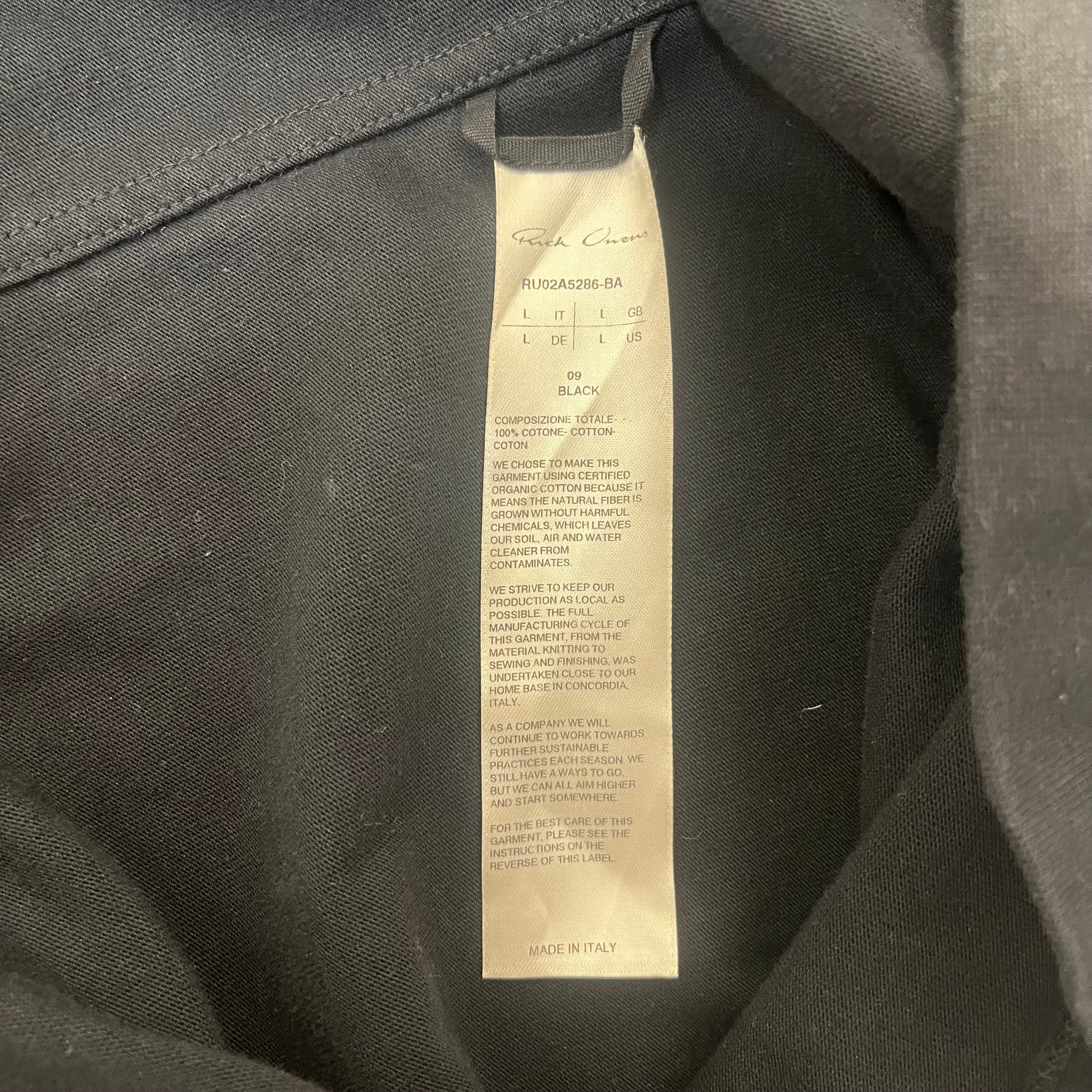 Rick Owens/LS T-Shirt/L/Cotton/BLK/Turtle Neck/ view 4