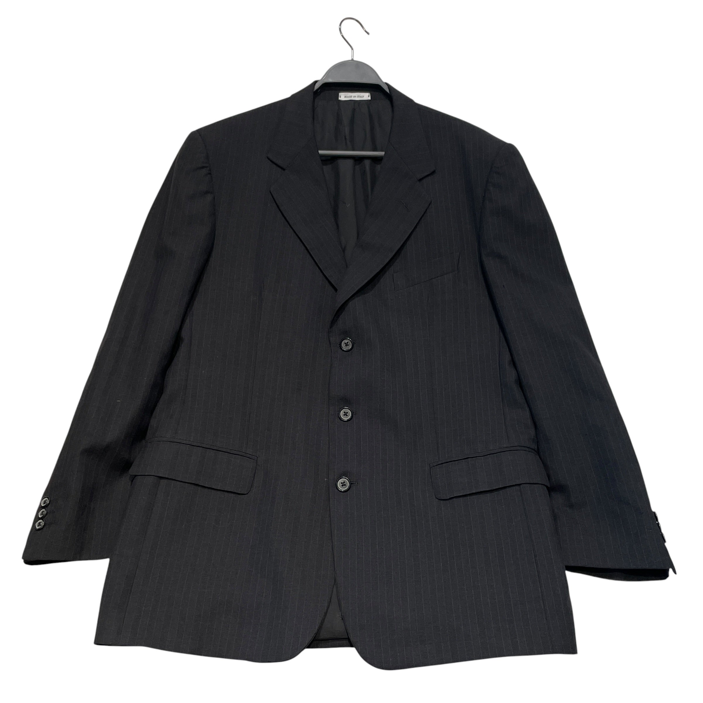 YVES SAINT LAURENT/Jacket/Wool/BLK/Stripe/Pinstripe Blazer view 1