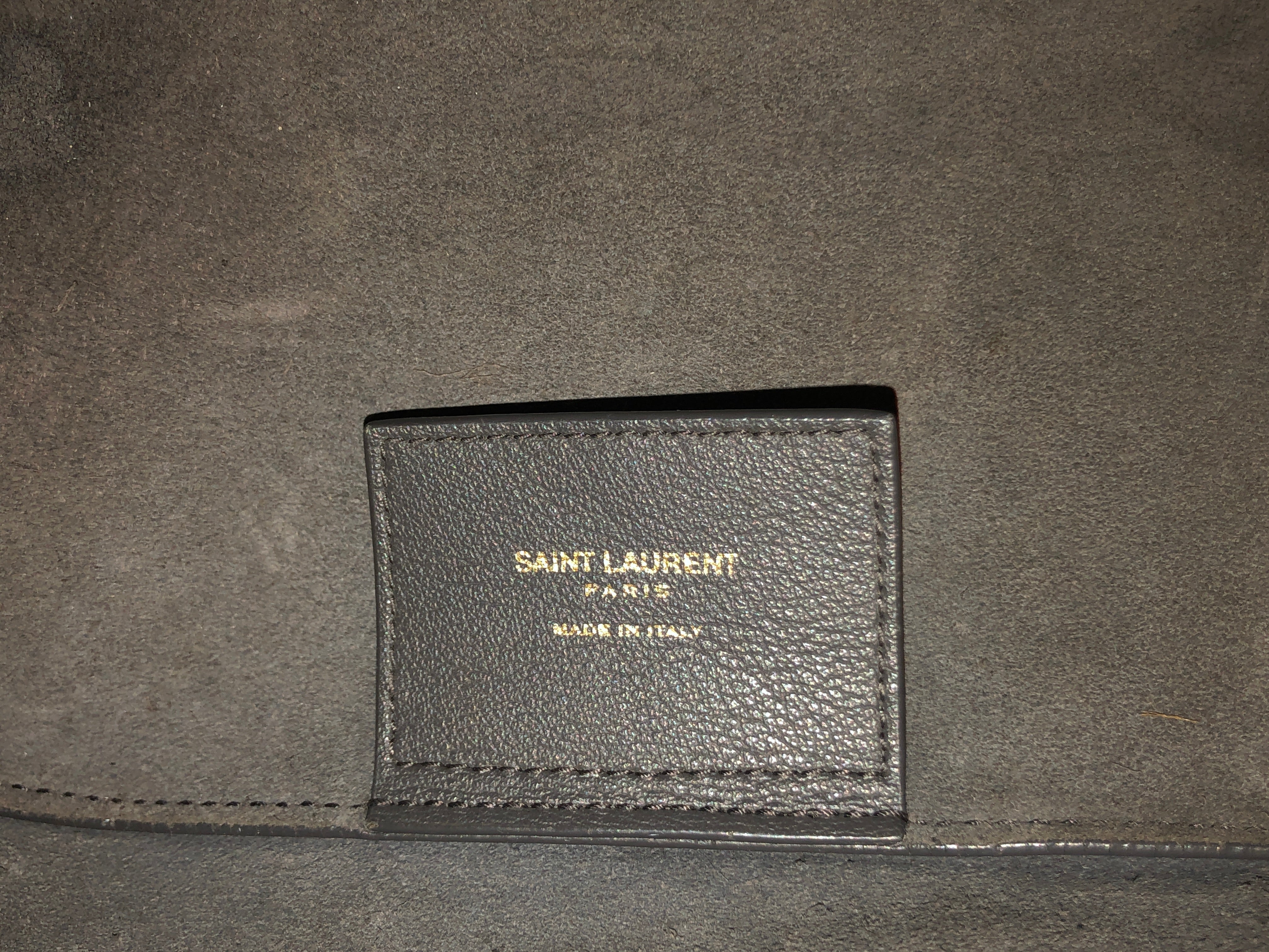 SAINT LAURENT/Tote Bag/Leather/GRY/SHOPPING TOTE BAG view 3
