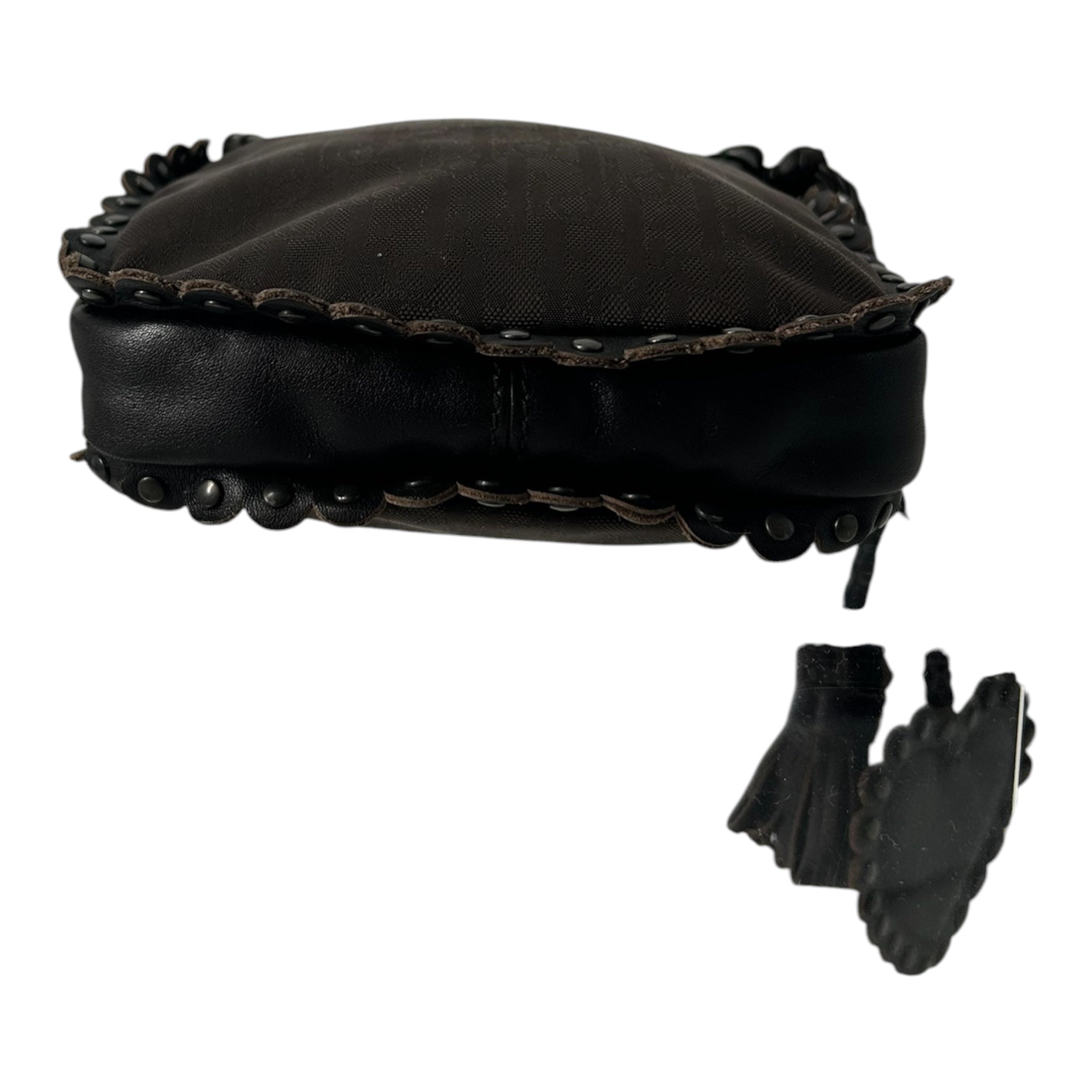 Christian Dior/Cross Body Bag/Leather/BRW/TROTTER MINI MONOCHROME HEART view 5