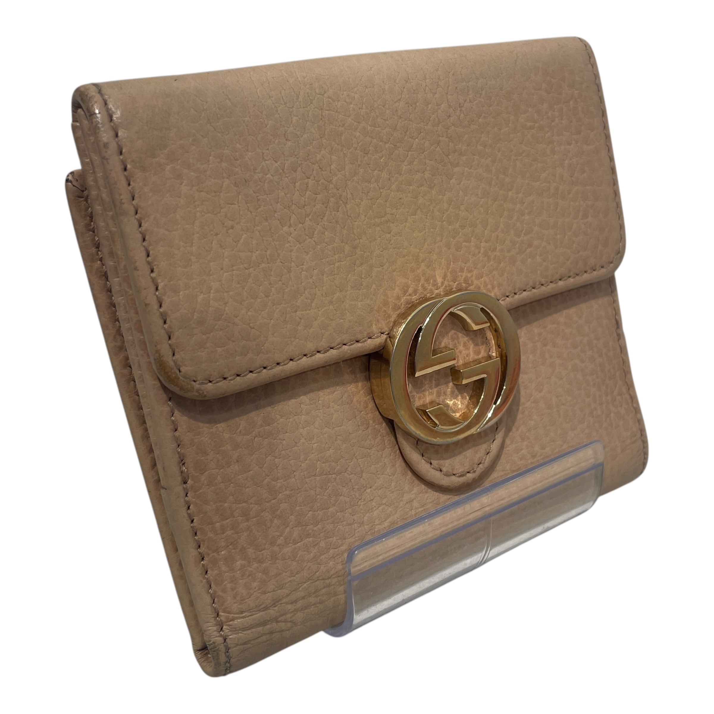 GUCCI/Trifold Wallet/Leather/BEG/L's/Pink Saffiano Zip-Around view 1