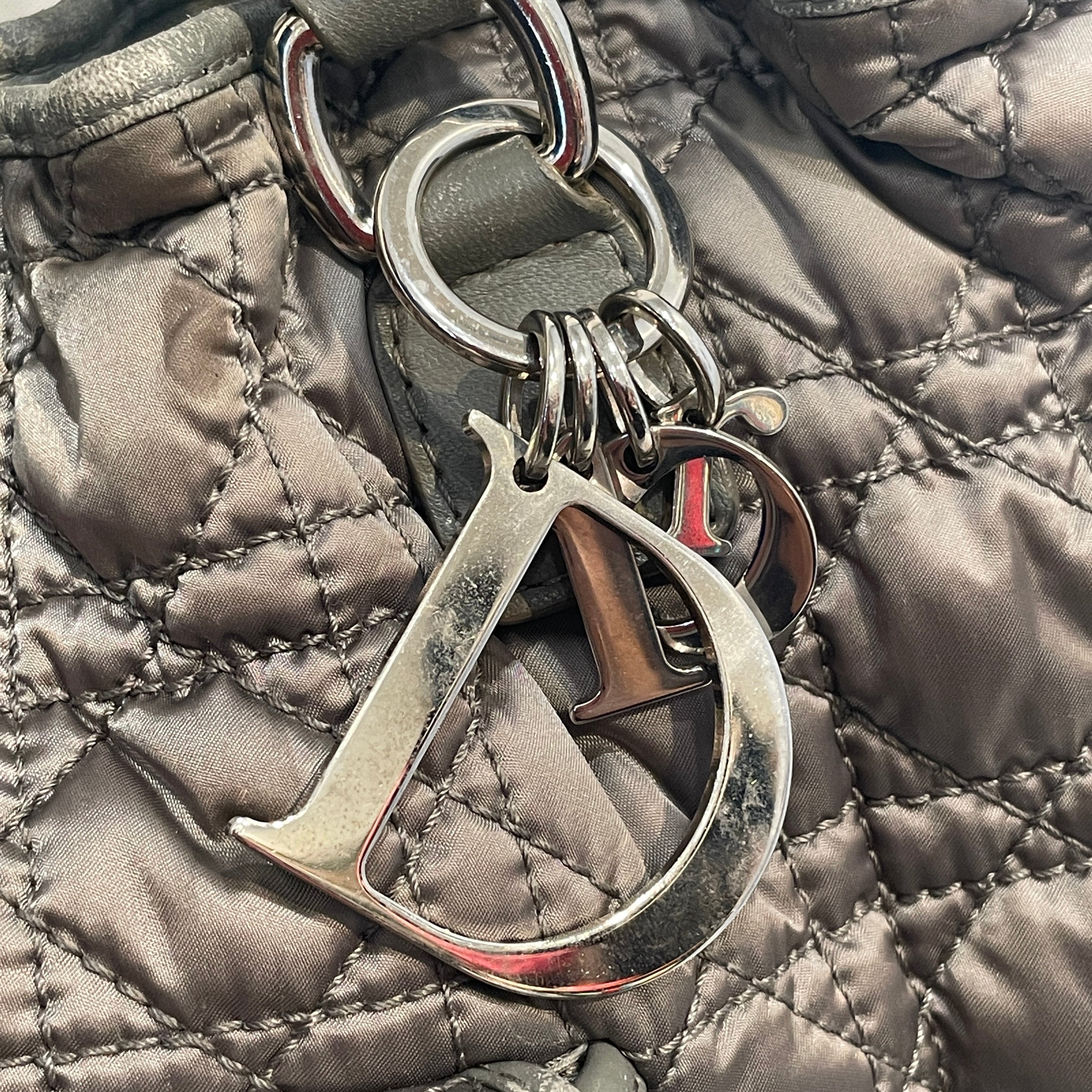 Christian Dior/Tote Bag/Nylon/GRY/Cannage Charming Lock Bag view 7