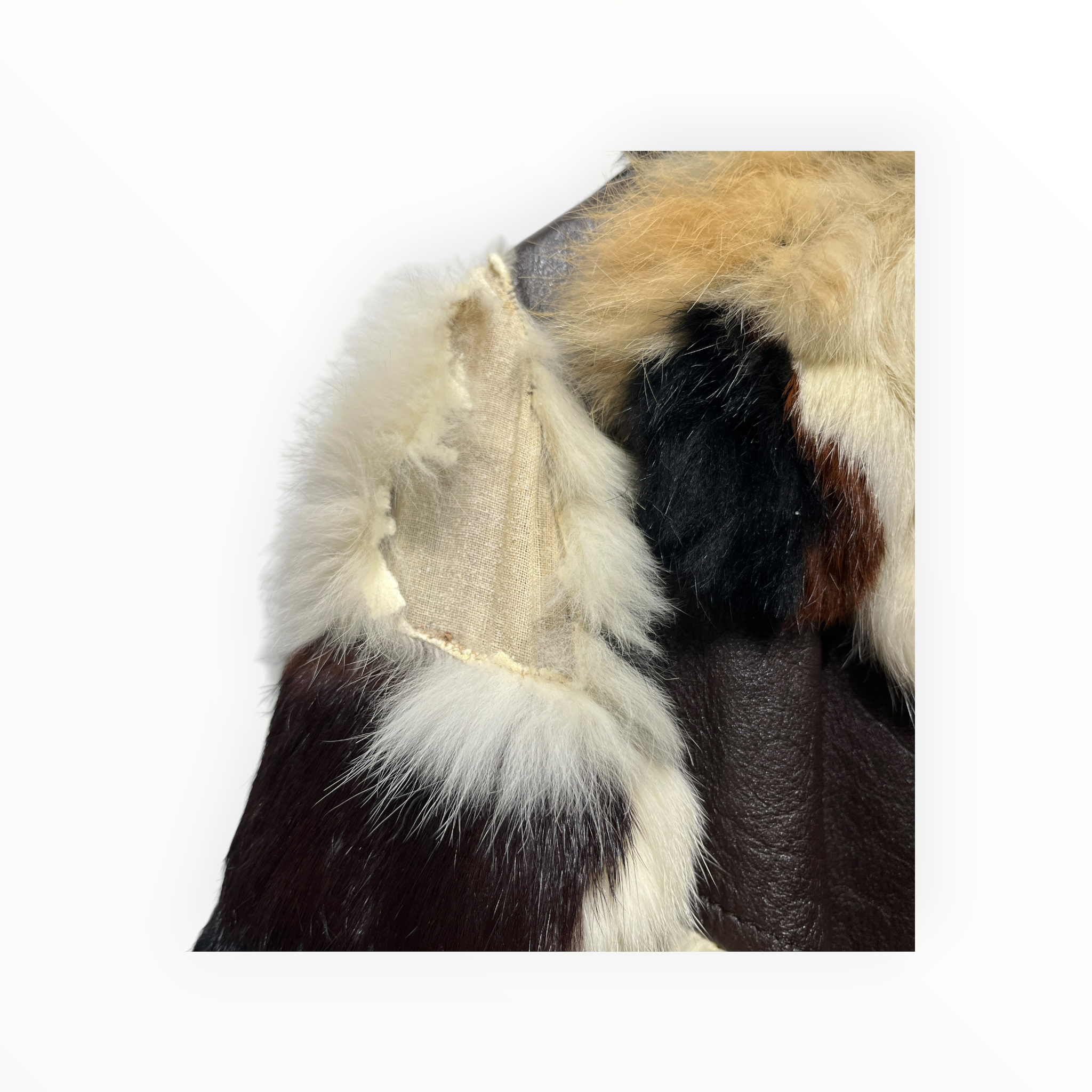 Evans/Coat/10/Animal Pattern/Silk/WHT/Fur/Damage on right shoulder view 6