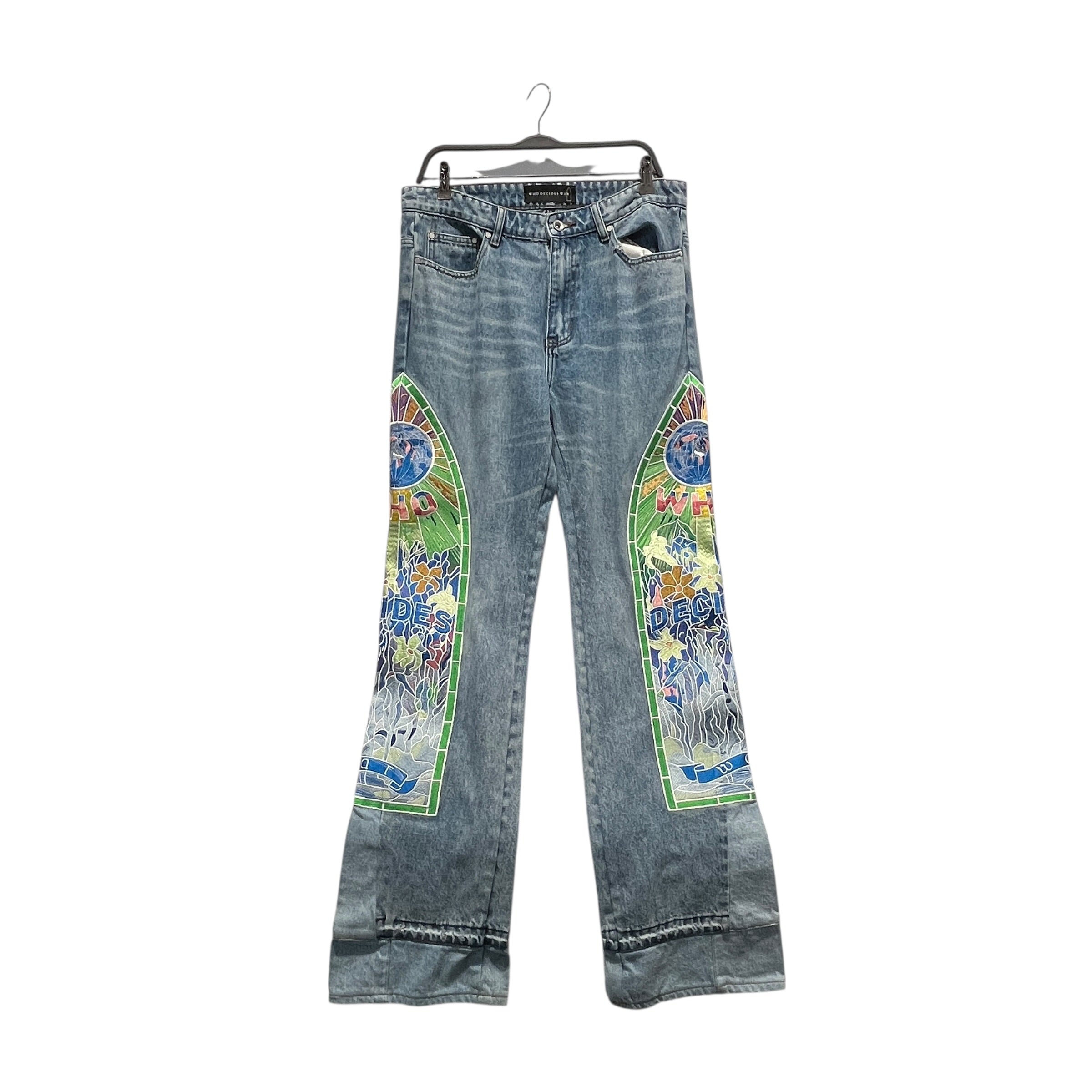 WHO DECIDES WAR/Pants/32/Denim/BLU/Graphic/COWBOY EMBROIDERY JEANS view 1