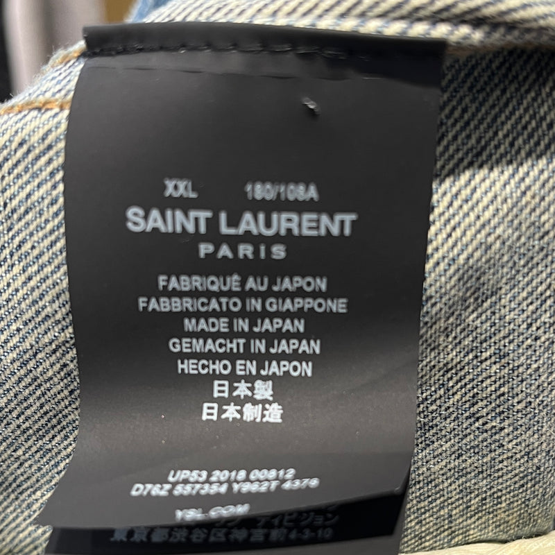 YVES SAINT LAURENT/Denim Jkt/XXL/Denim/BLU/Distressed Collar