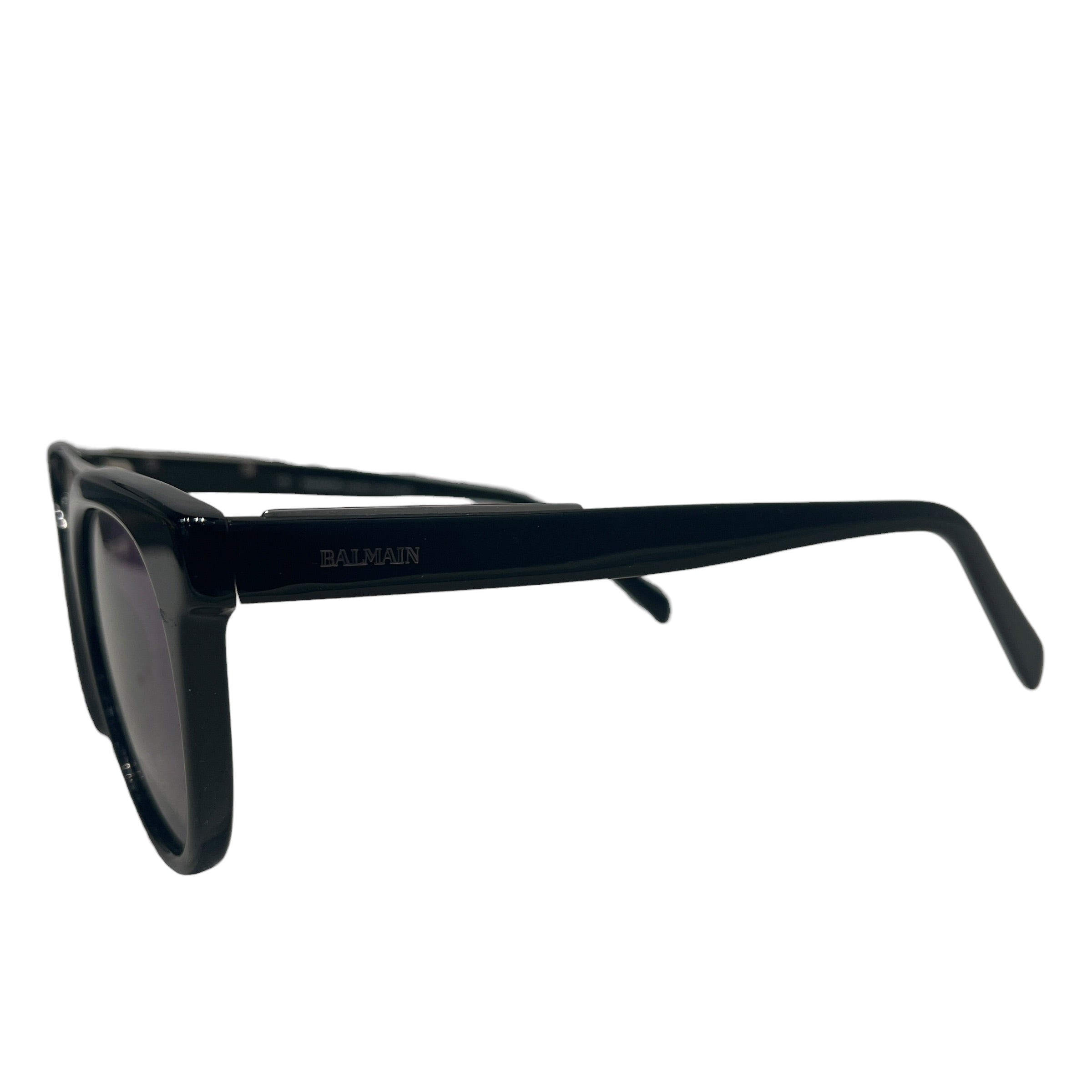 BALMAIN/Sunglasses/Celluloid/BLK/L's/ROUND/SILVER BAR view 2