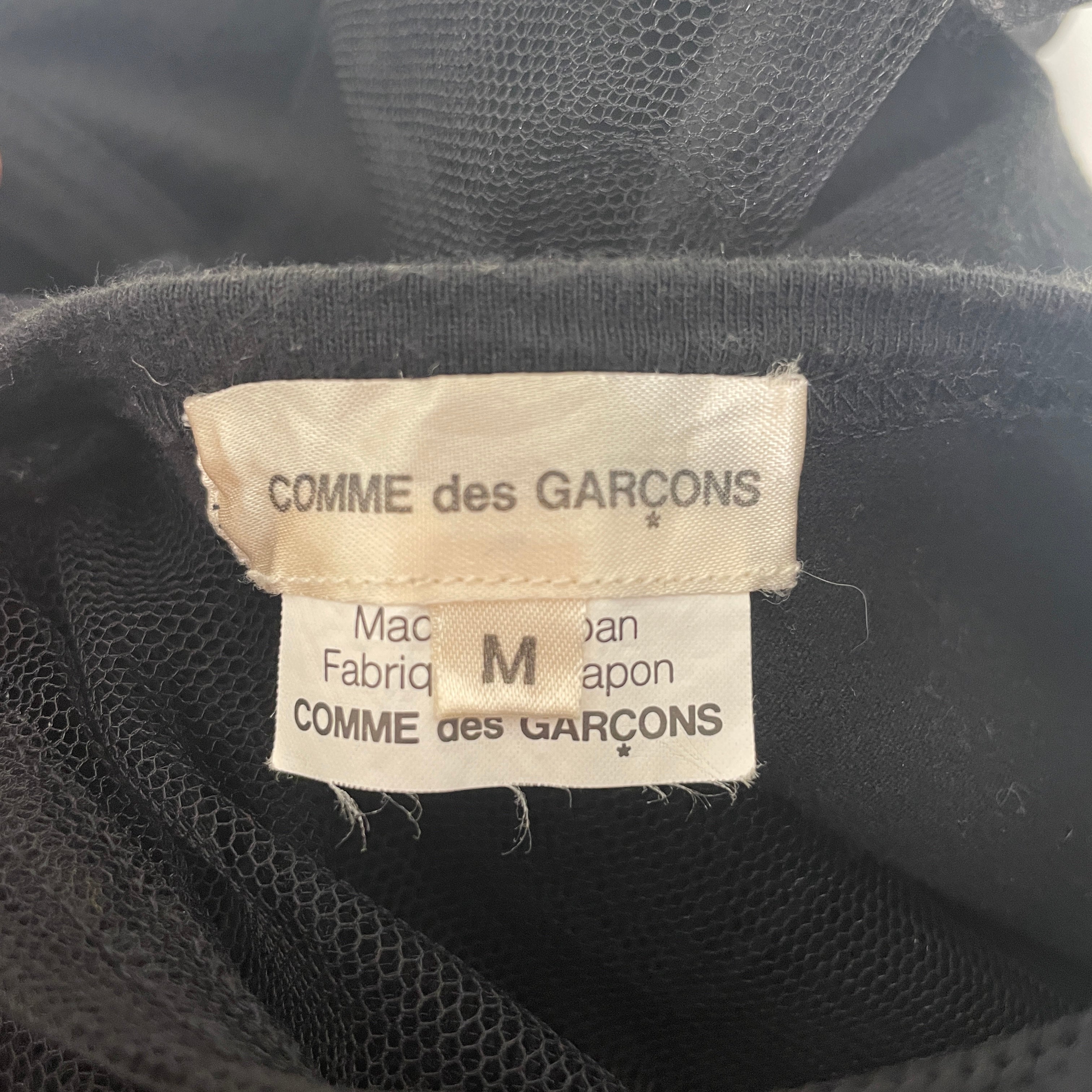 COMME des GARCONS/T-Shirt/M/Cotton/BLK/2007 BLACK TOP W TULLE DETAILS view 3