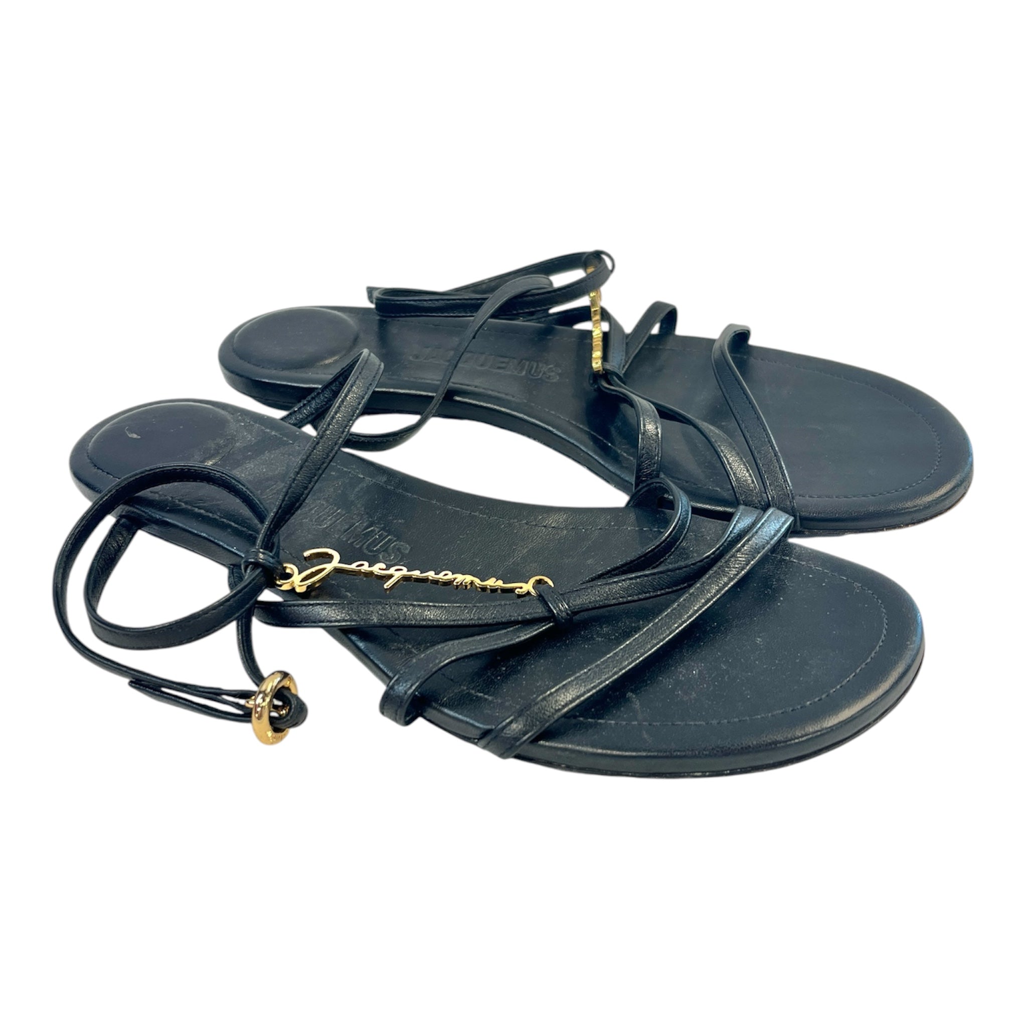 JACQUEMUS/Sandals/EU 38/Leather/BLK/Les Sandales Pralu Lthr Sandal view 1