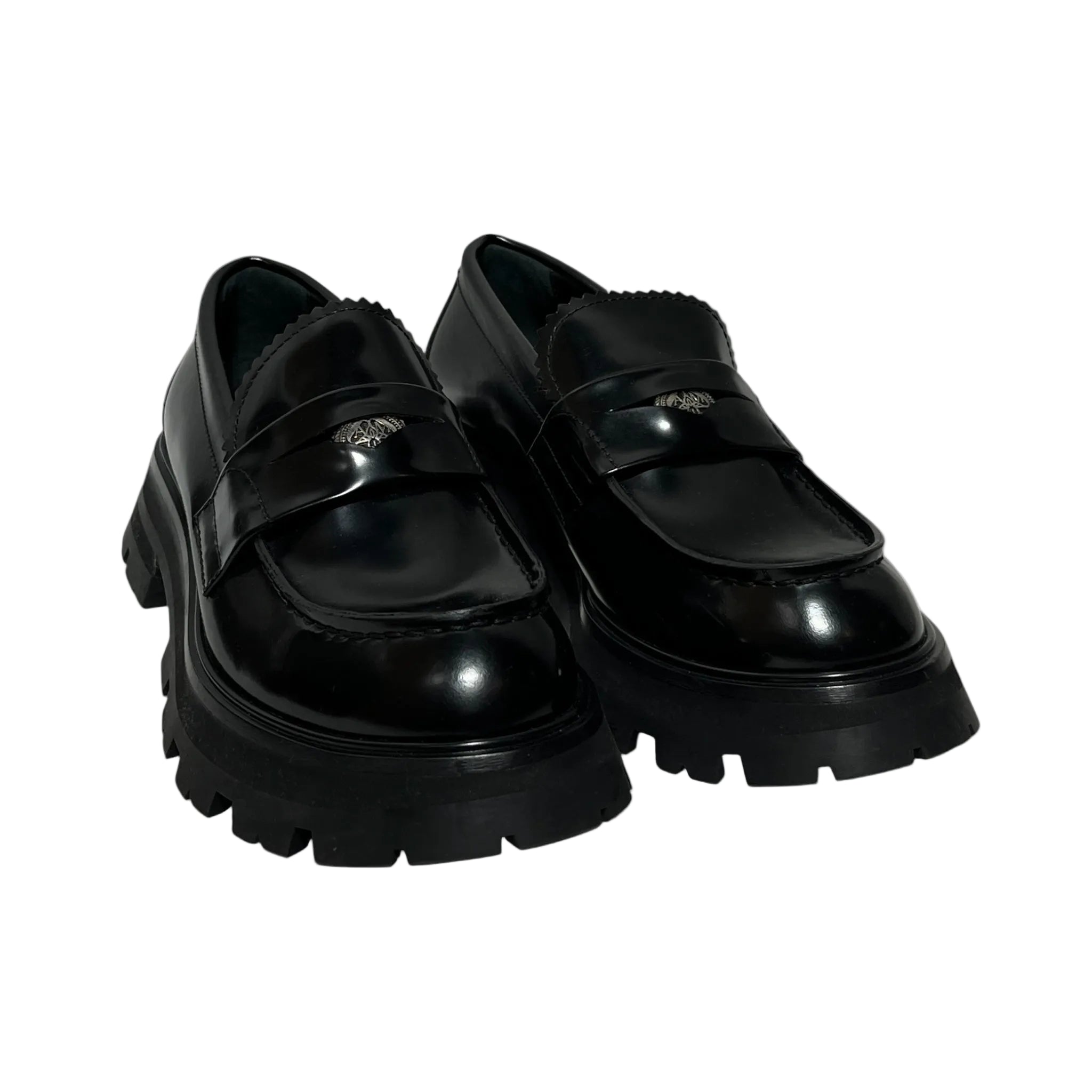 Alexander McQueen/Loafers/EU 37/Leather/BLK/penny loafer view 1