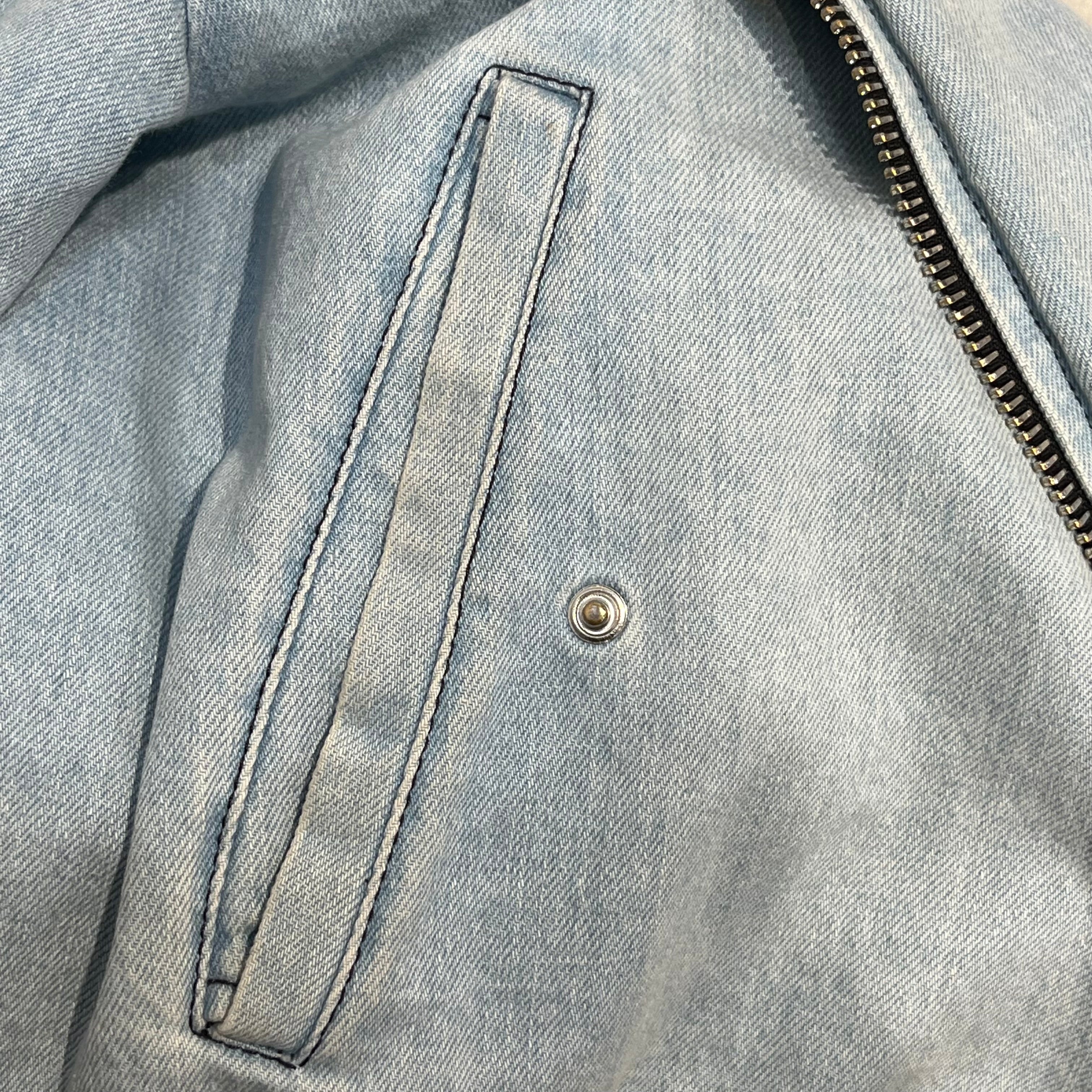 Gosha Rubchinskiy/Denim Jkt/M/Cotton/IDG/sherpa lined bomber sleeve zip view 3