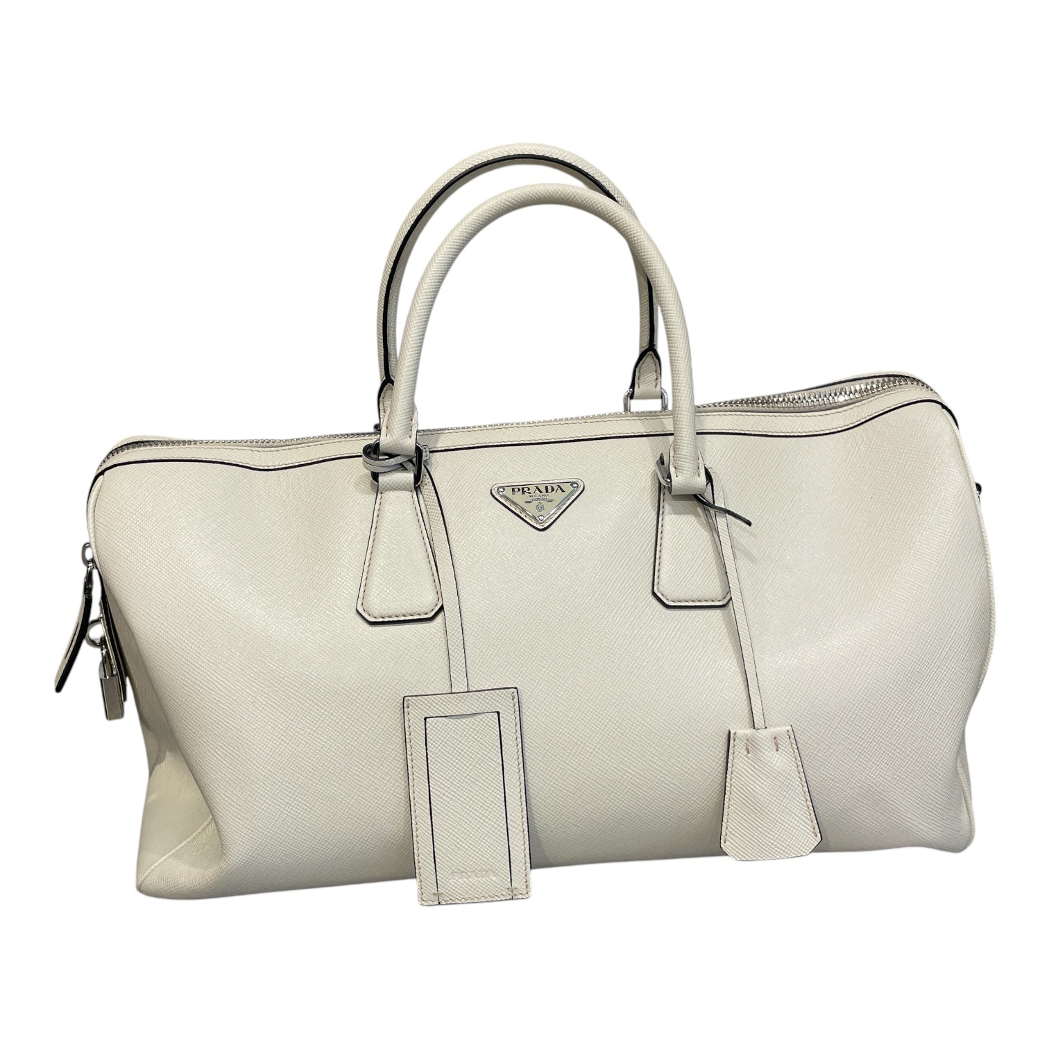 PRADA/Bag/WHT/PRADA SAFFIANO WEEKENDER view 1