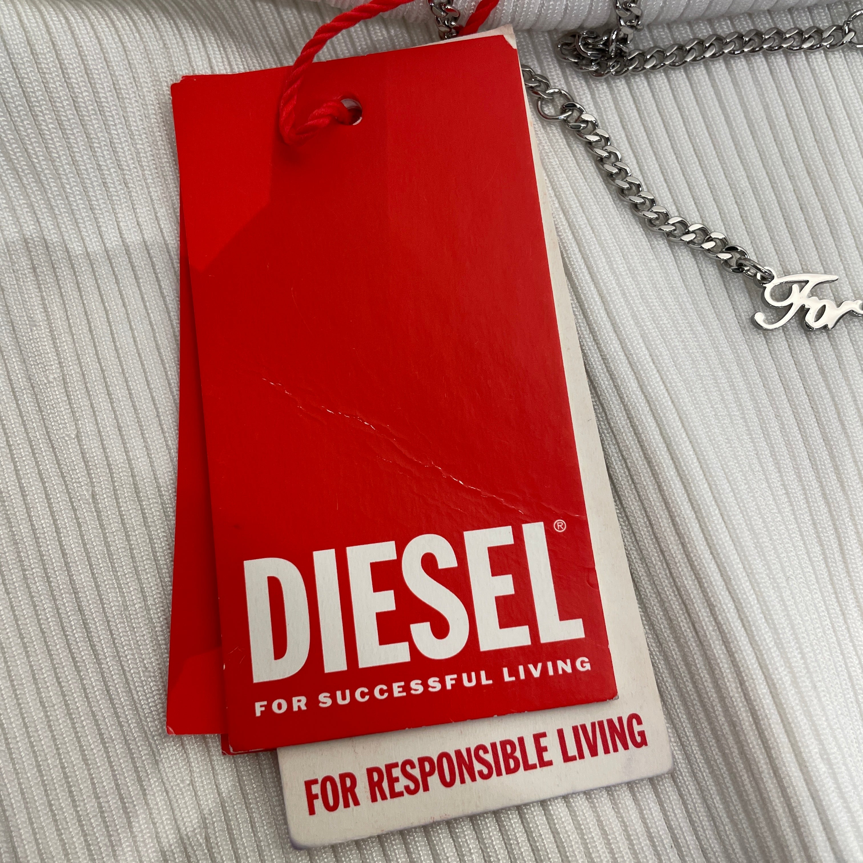 DIESEL/SL Shirt/L/Cotton/WHT/Chain Halter view 5