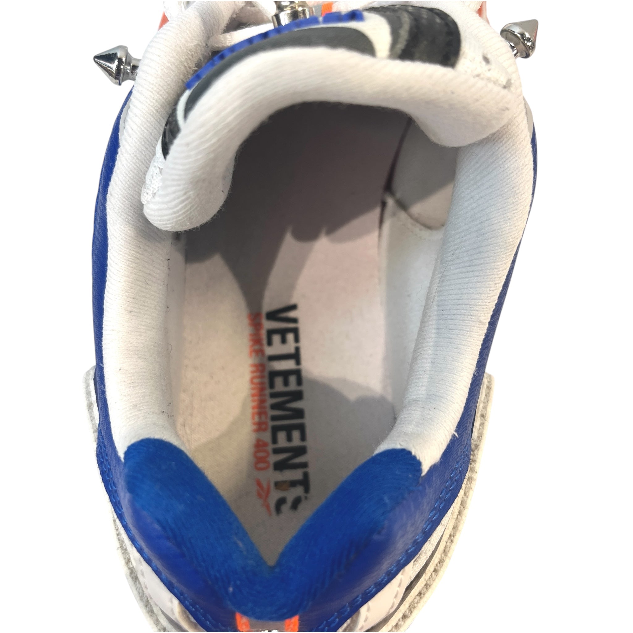 VETEMENTS/Reebok/Low-Sneakers/US 9/BLU/Blue, Orange & Spikes view 3