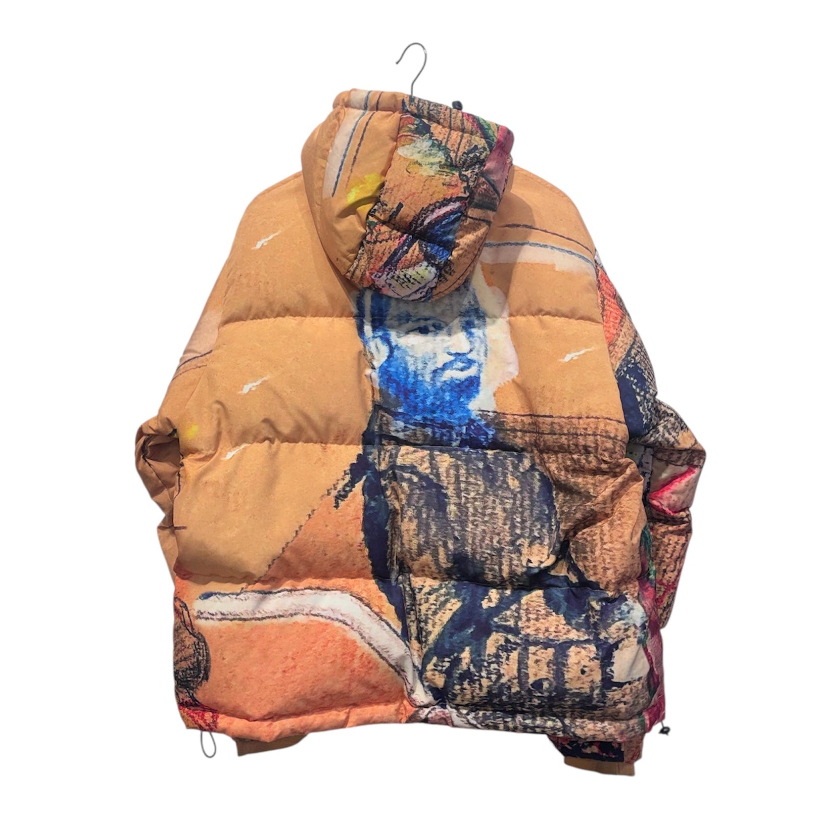 KIDSUPER STUDIOS/Puffer Jkt/L/Nylon/ORN/All Over Print/FACE ALL OVER PAINTING view 2