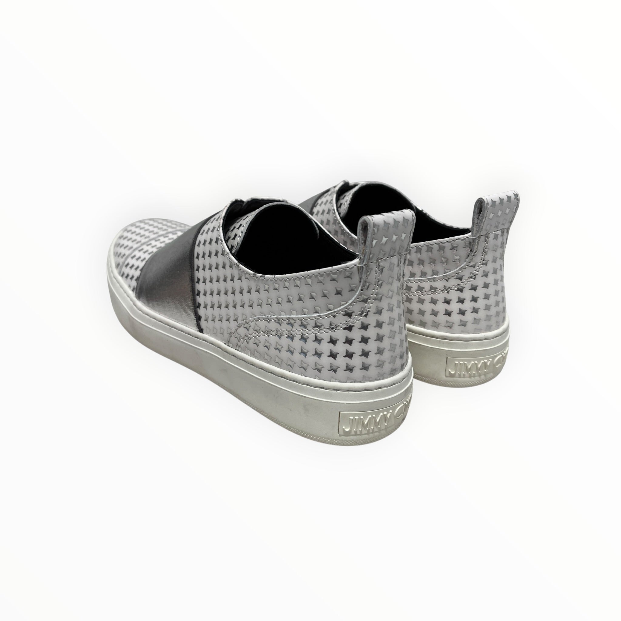 JIMMY CHOO/Low-Sneakers/EU 36/Graphic/Leather/SLV/silver star band slip on view 2