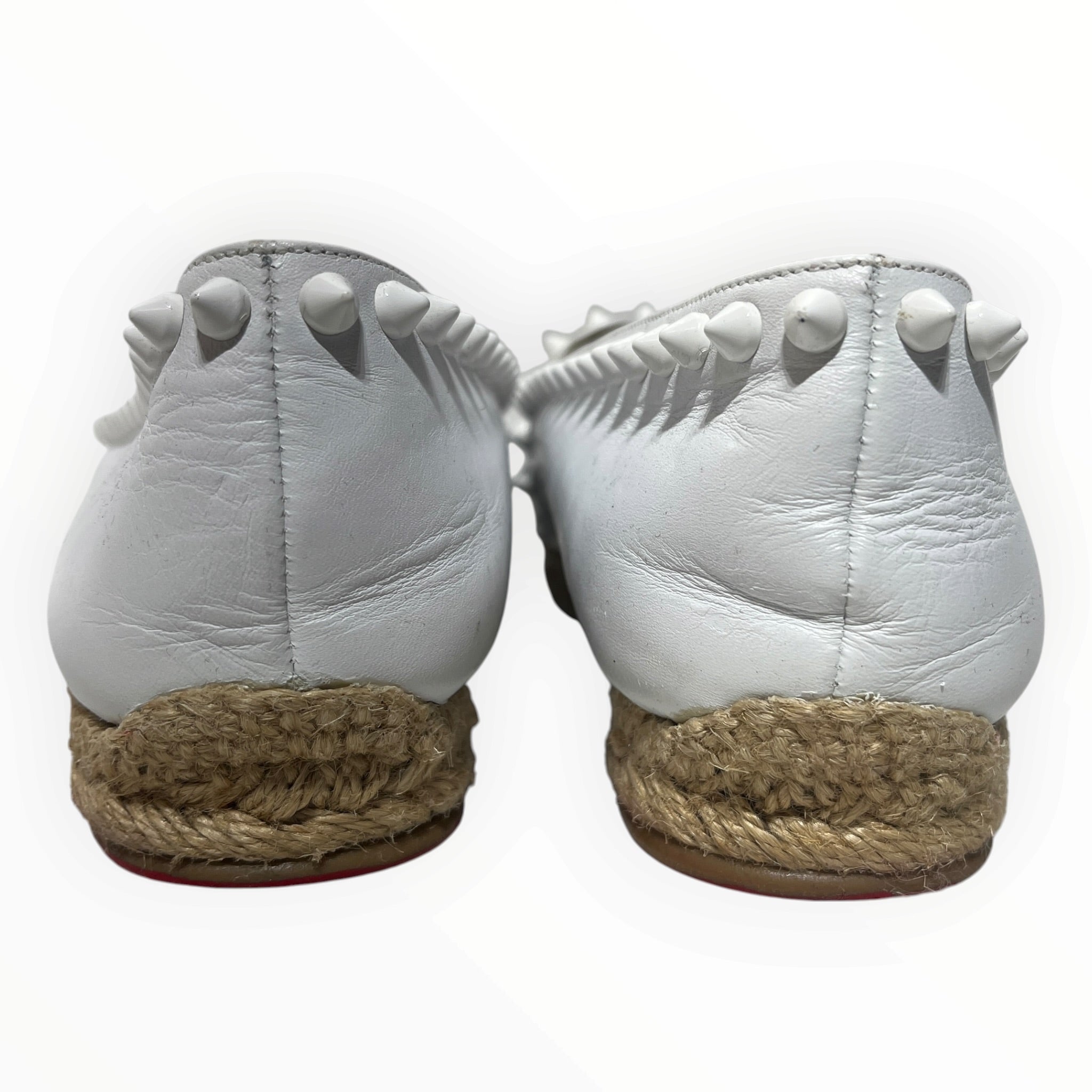 Christian Louboutin/Low-Sneakers/US 5/Leather/WHT/ESPADRILLES SLIP ON view 3