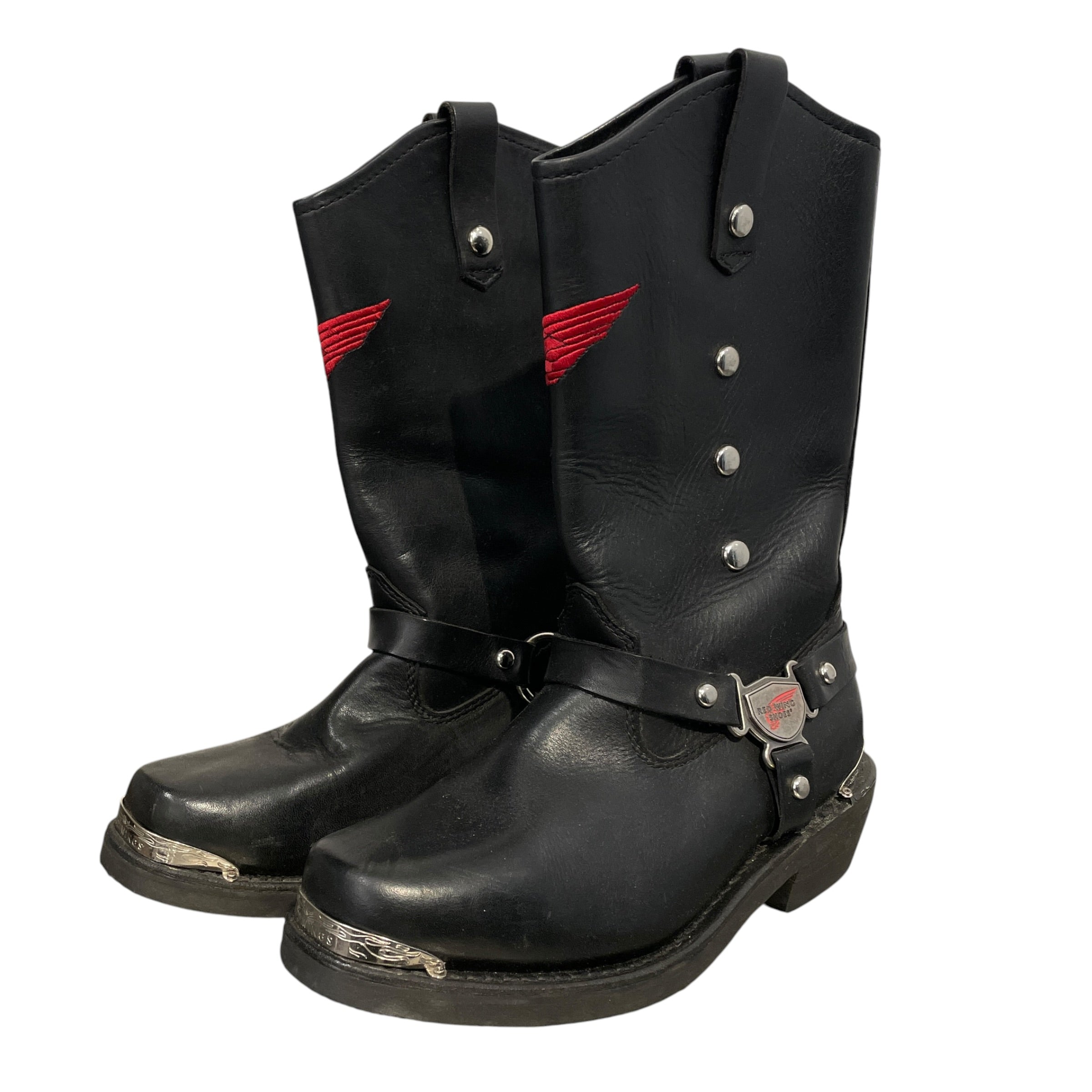 Red Wing/Biker Boots/US 7.5/Leather/BLK/Vintage SLVR Buckle view 1