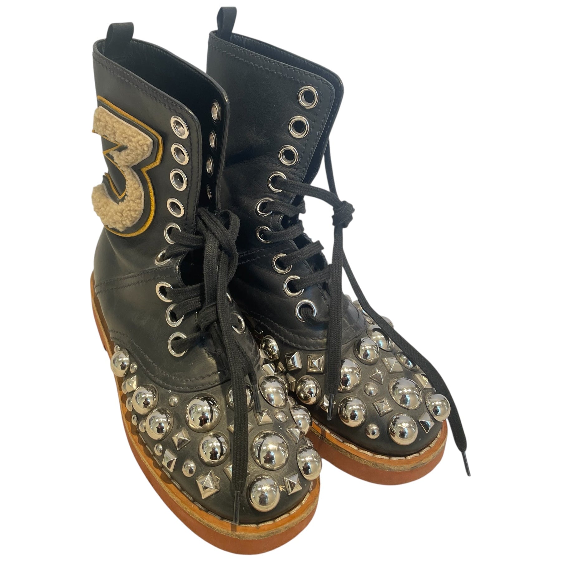 MIU MIU/Biker Boots/EU 37/Leather/BLK/FURRY 3 view 1