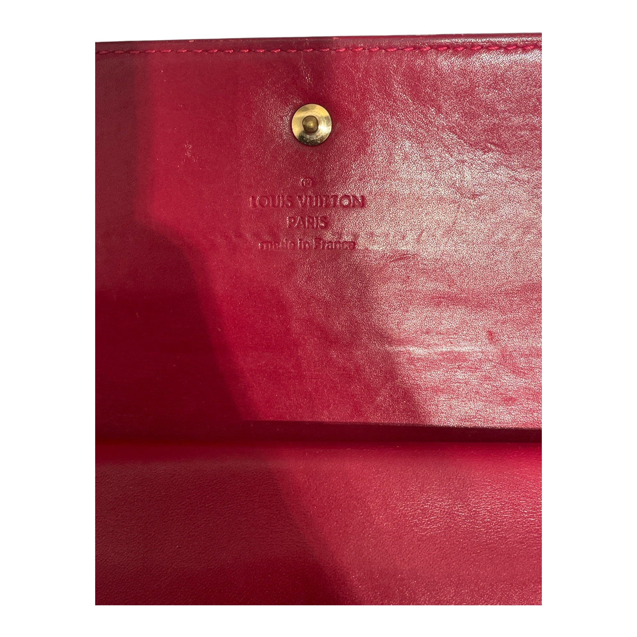 LOUIS VUITTON/Long Wallet/Monogram/Leather/RED/Red vernis wallet view 3