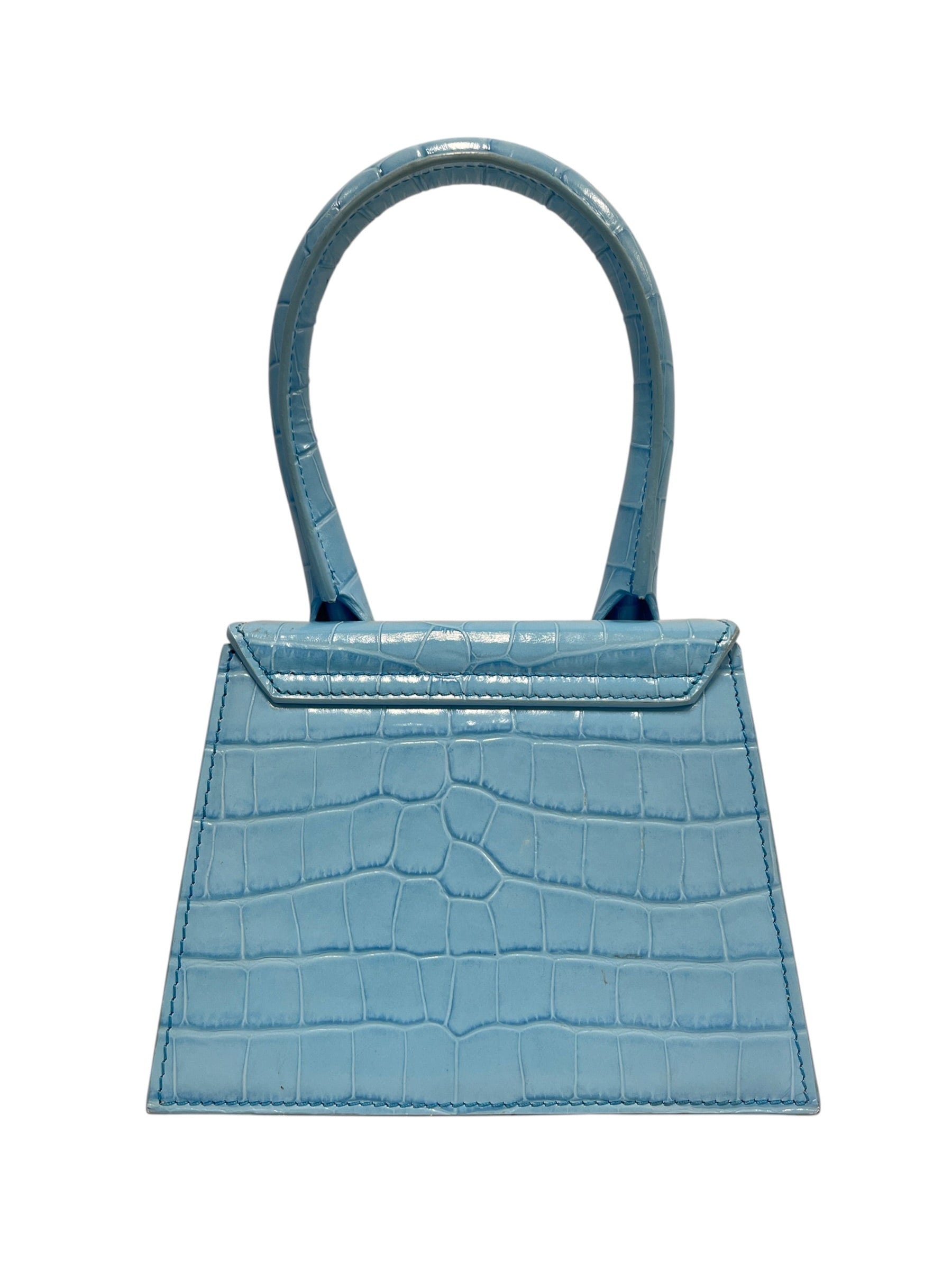 JACQUEMUS/Hand Bag/Leather/BLU/Le Chiquito CrocEmbossed view 2