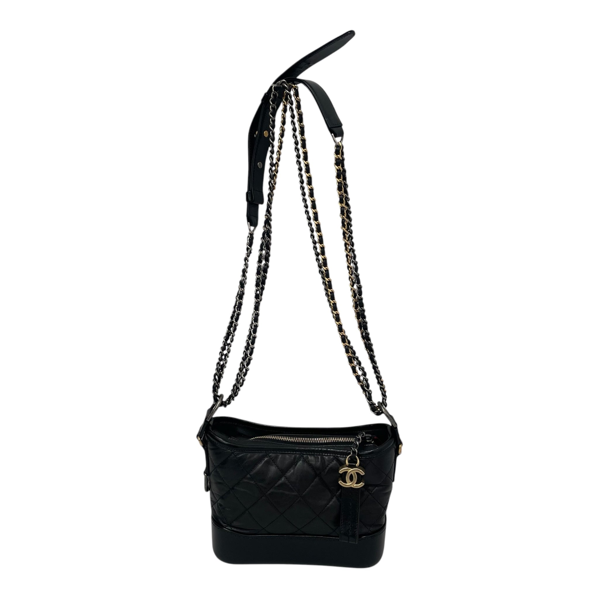 CHANEL/Cross Body Bag/Leather/BLK/mini quilt view 1