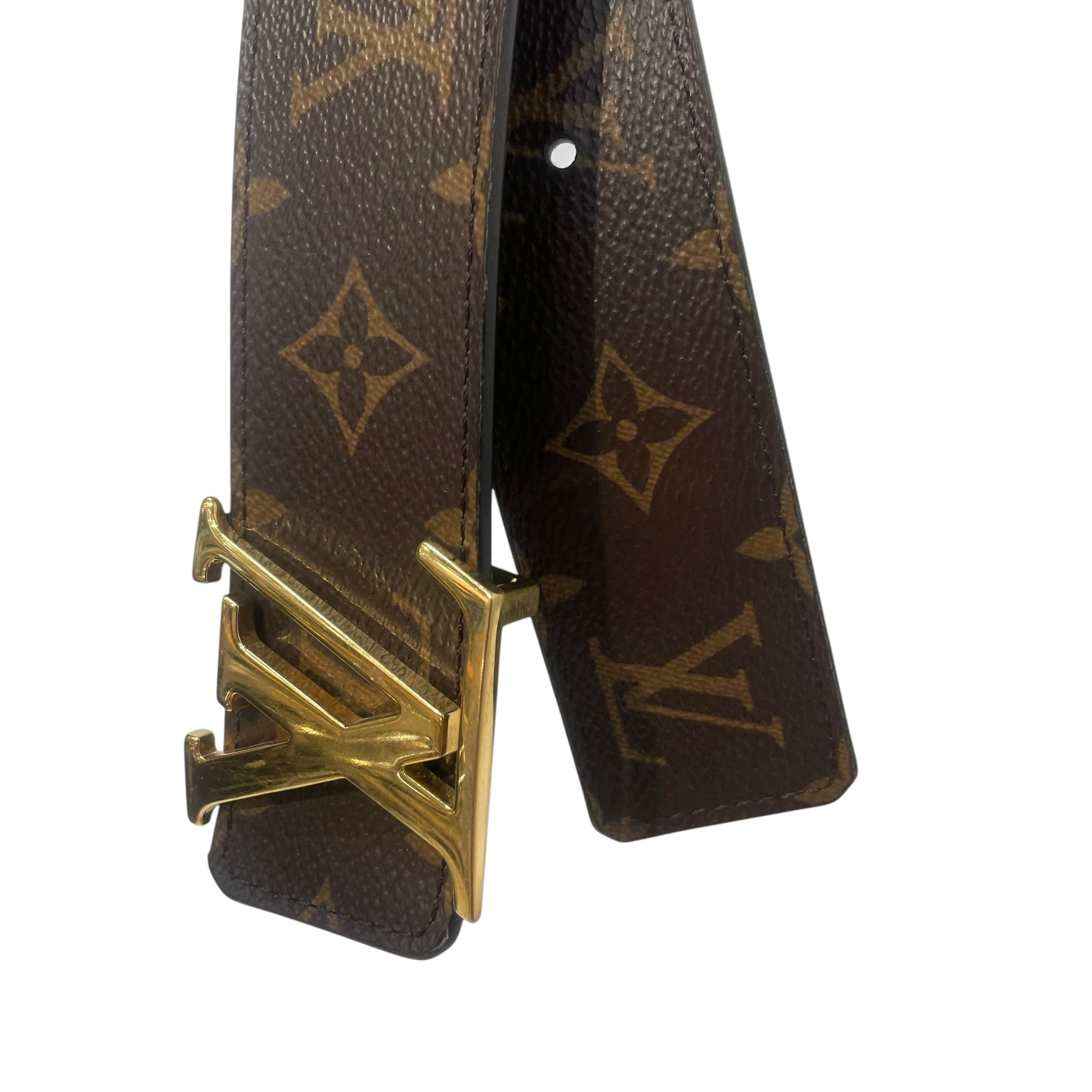 LOUIS VUITTON/Belt/Monogram/Leather/BRW/LV Initials Reversable view 2