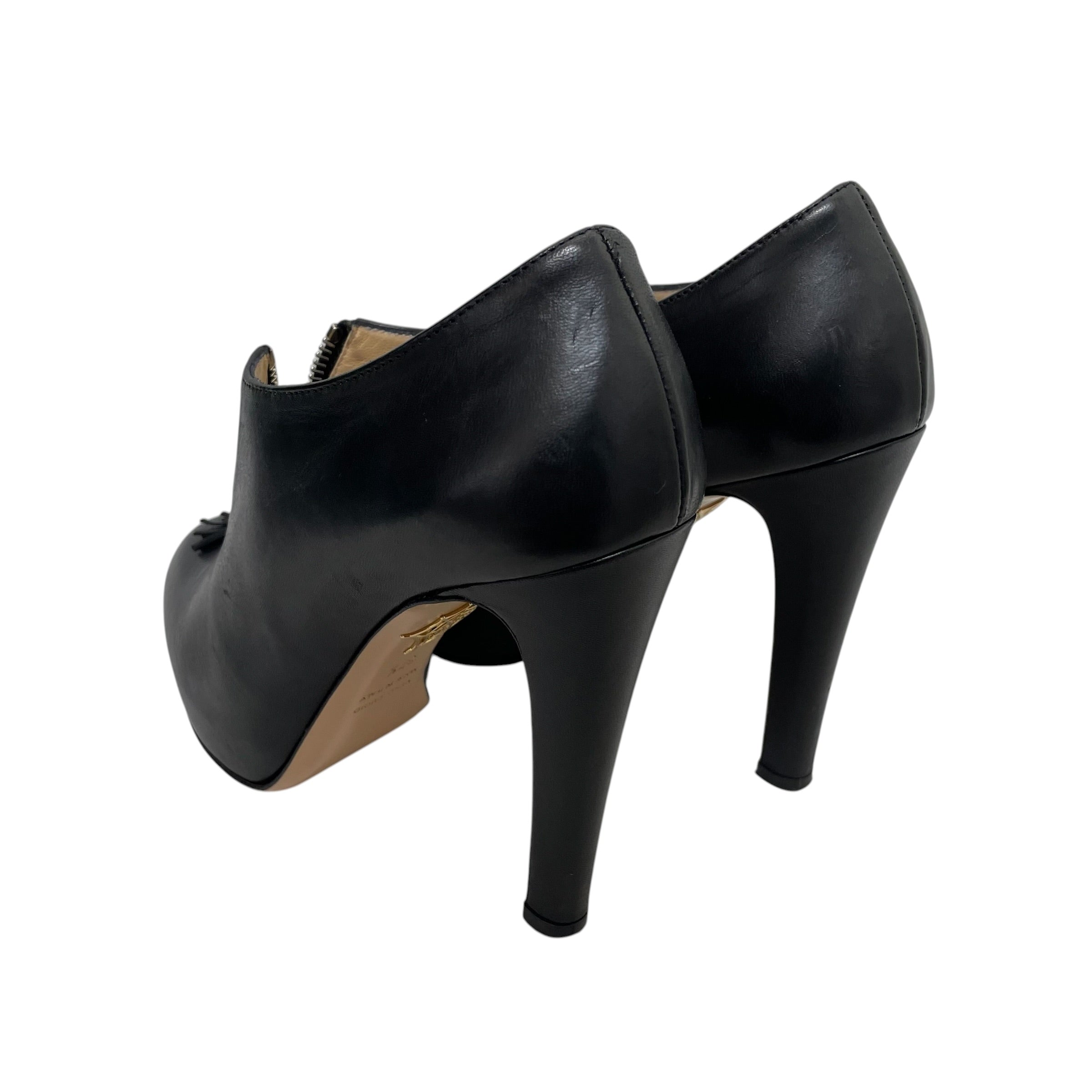 Charlotte Olympia/Heels/EU 37.5/Leather/BLK/alice unzipped view 2
