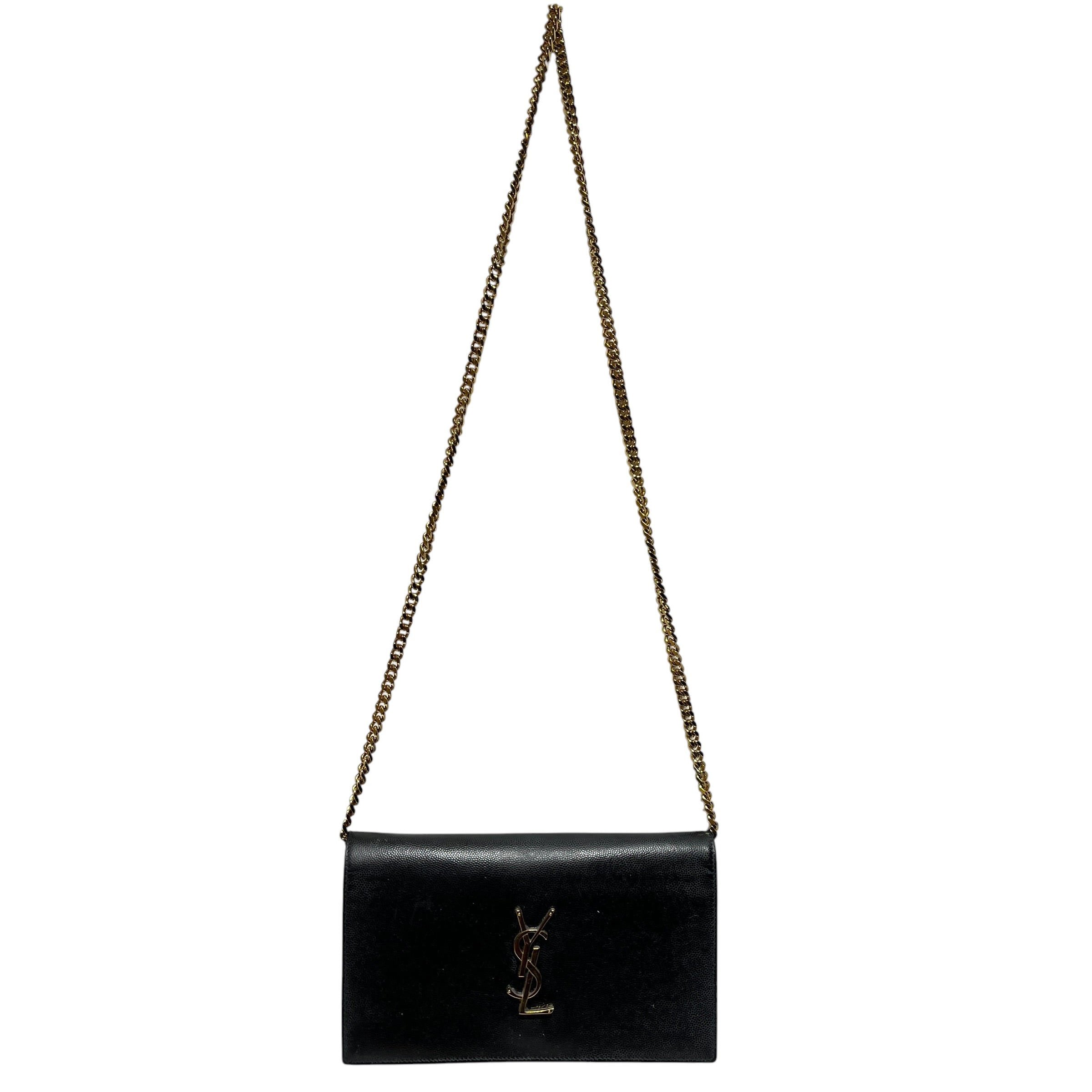 YVES SAINT LAURENT/Cross Body Bag/Leather/BLK/kate view 1