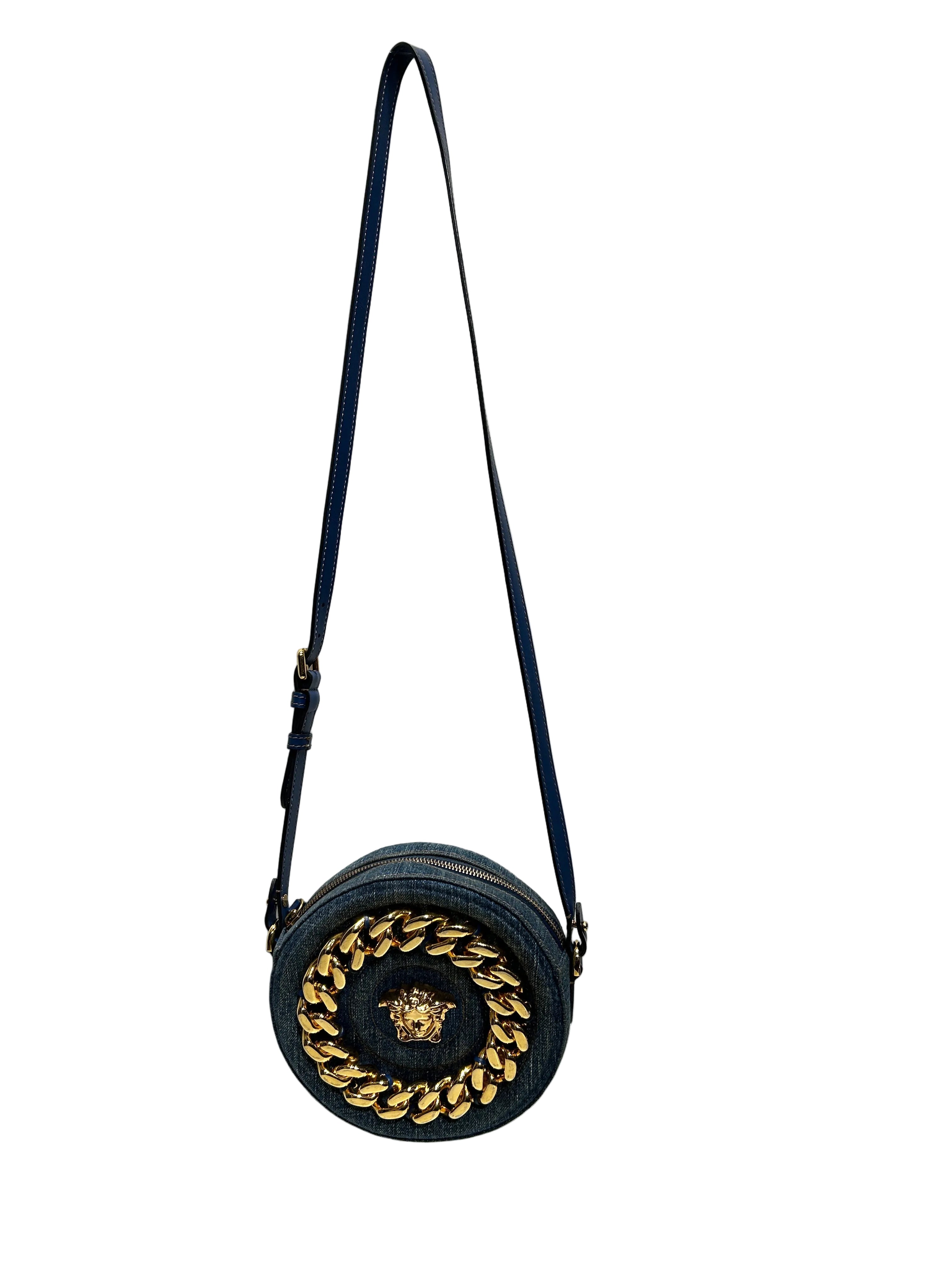 VERSACE/Cross Body Bag/Denim/BLU/MEDUSA ROUND CROSSBODY view 1