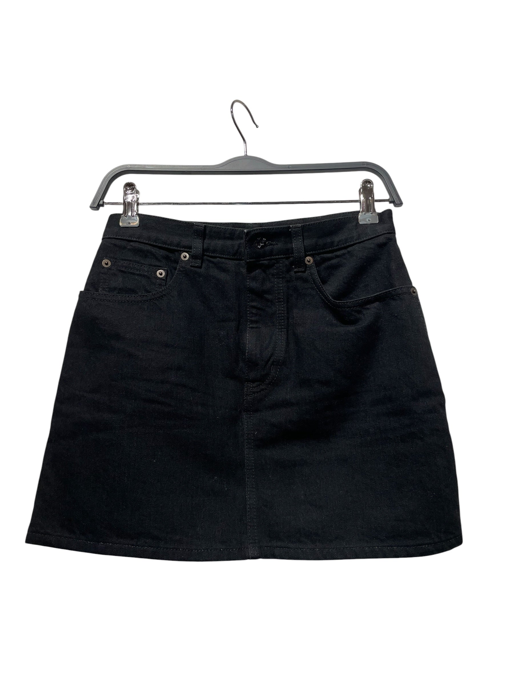 SAINT LAURENT/Skirt/25/Cotton/BLK/STUDDED BACK POCKET SKIRT view 1