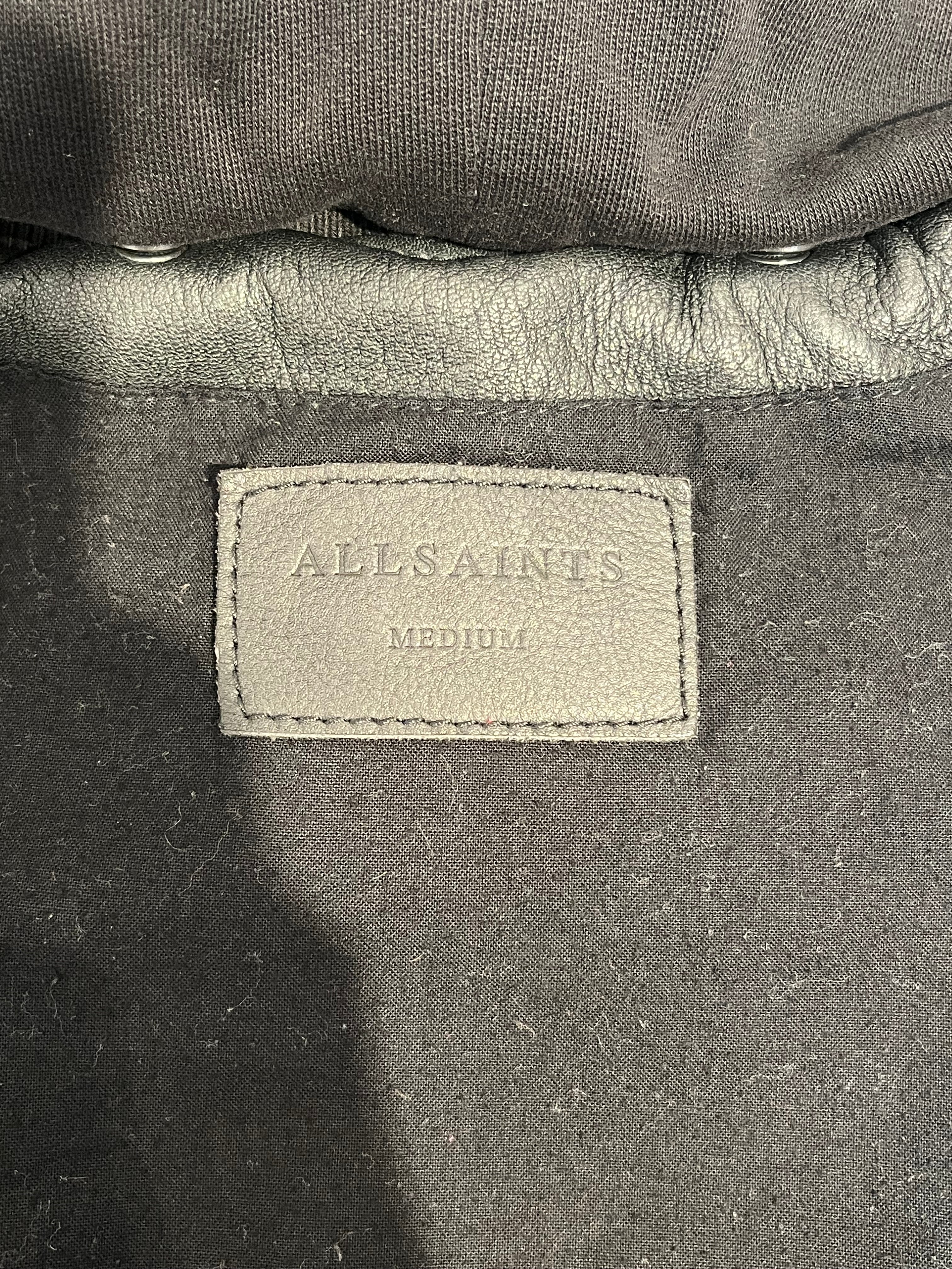 ALLSAINTS/Leather Jkt/M/Leather/BLK/BUILT IN HOODIE view 4