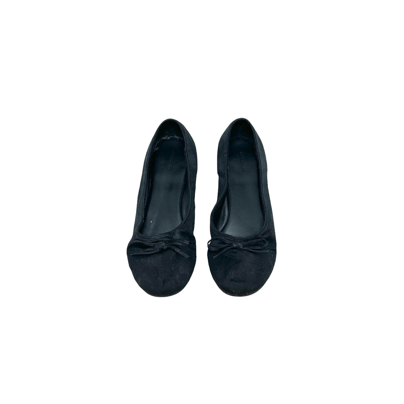 BALENCIAGA/Flat Shoes/EU 42/BLK/DISTRESSED SATIN LEOPOLD FLATS view 3