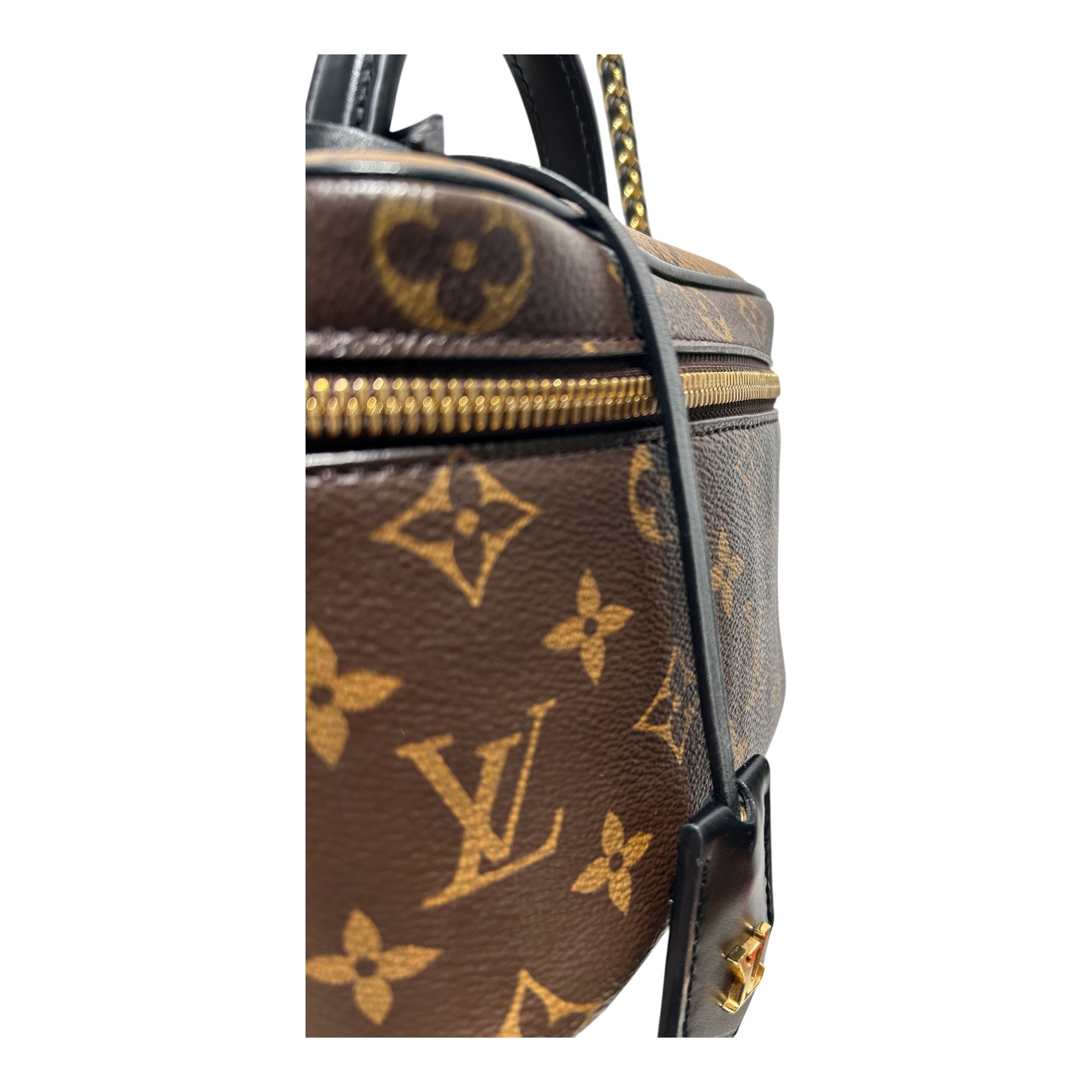 LOUIS VUITTON/Basket Bag/Leather/BRW/monogram reverse view 6