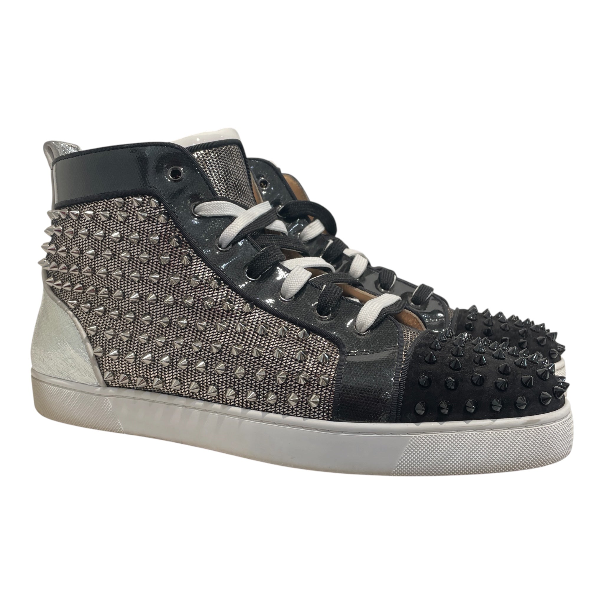 Christian Louboutin/Hi-Sneakers/EU 48/Leather/BLK/Orlato Spiked Sneaker view 1