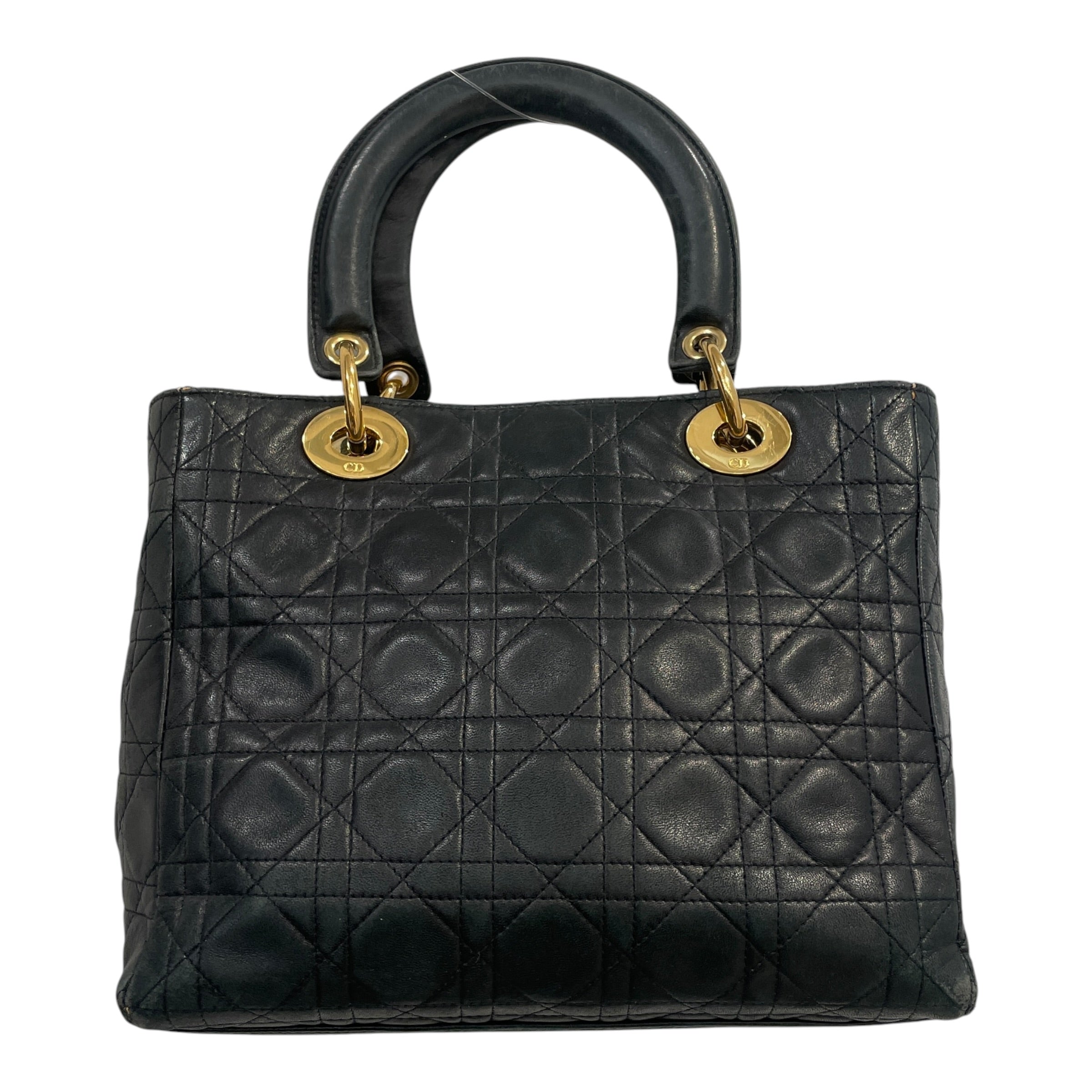 Christian Dior/Hand Bag/Leather/BLK/lady dior gold 7k8r4xr view 2