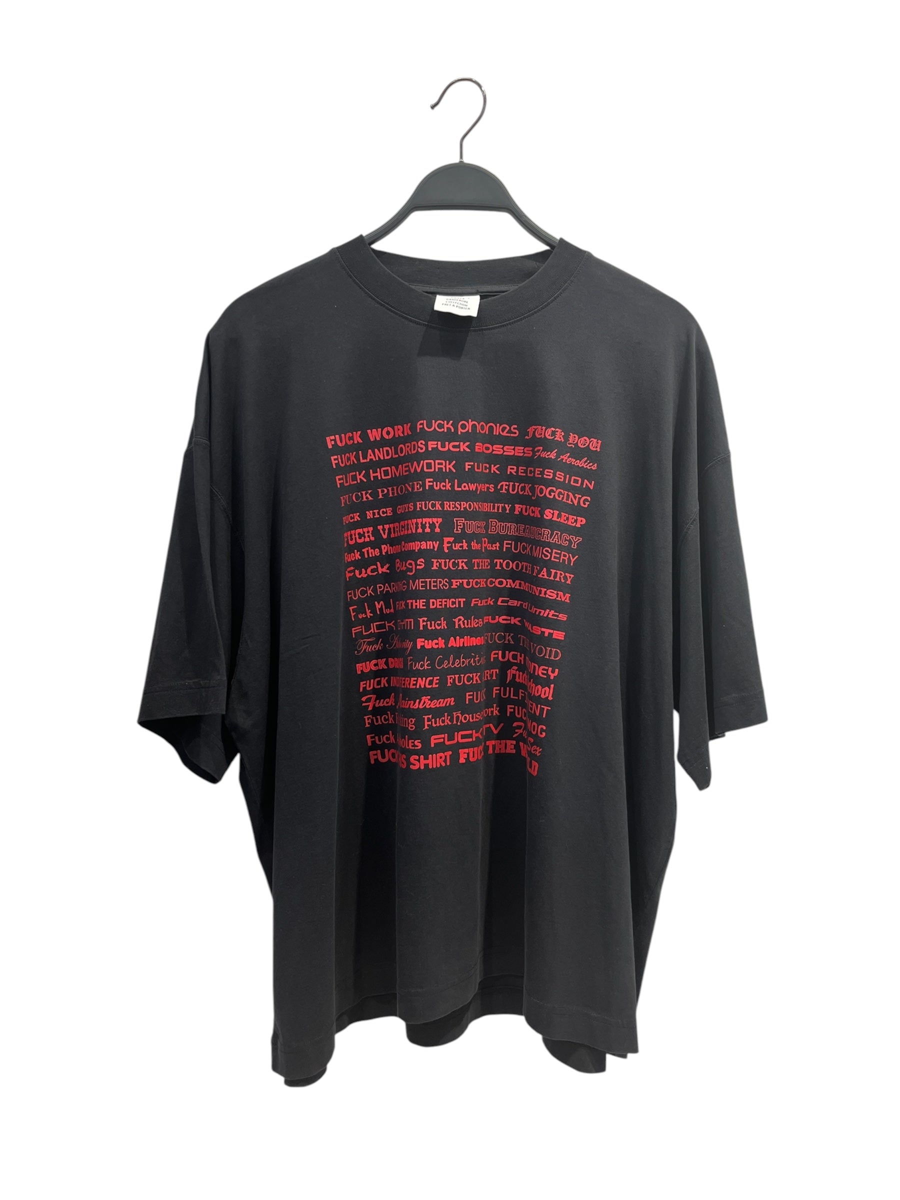 VETEMENTS/T-Shirt/XL/Cotton/BLK/Graphic/F EVERYTHING GRAPHIC view 1
