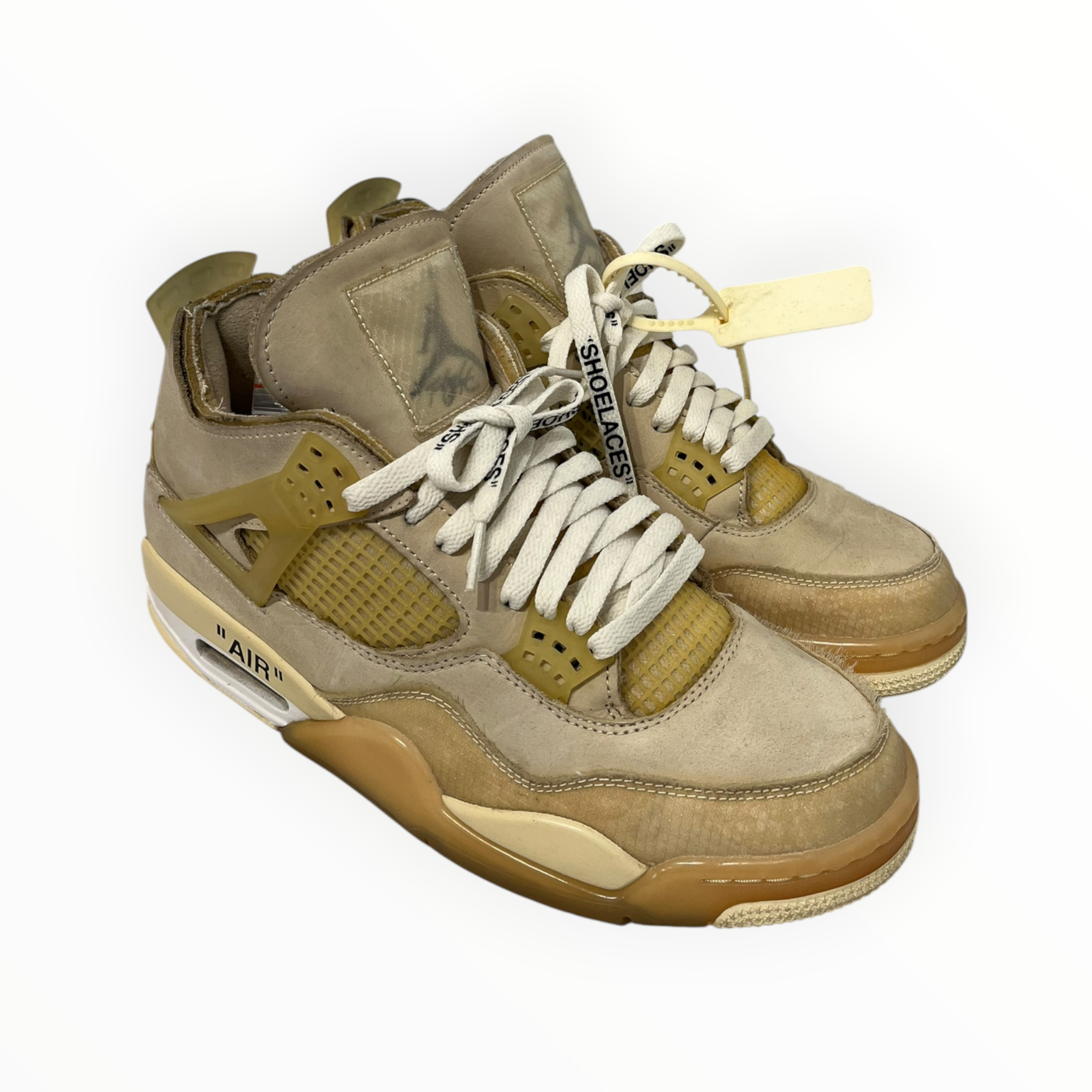 OFF-WHITE/Low-Sneakers/US 9/Cotton/CRM/AIR JORDAN 4 OFF WHITE SAIL view 2