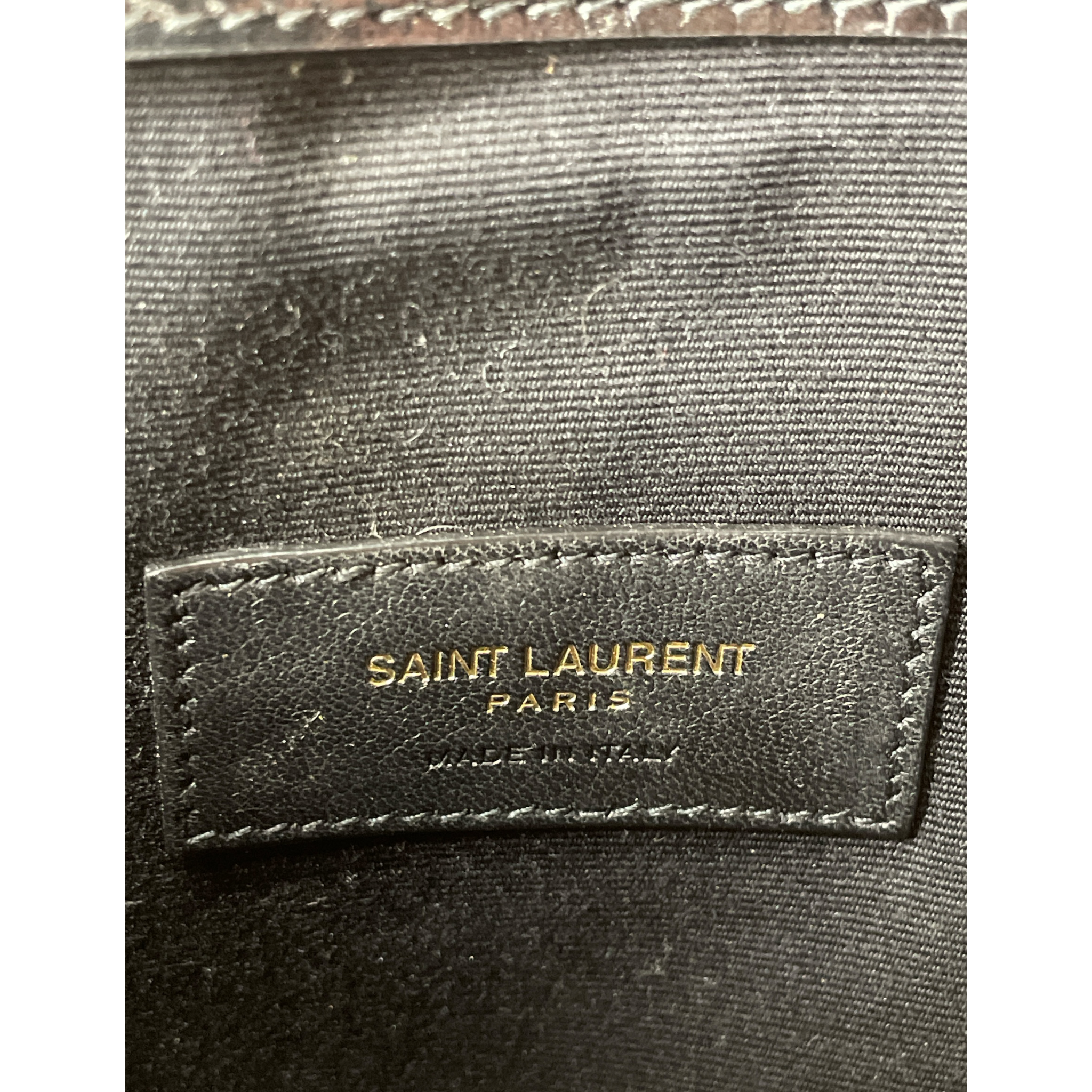 YVES SAINT LAURENT/Pouch/Leather/BLK/GLD HARDWARE ENVELOPE view 4
