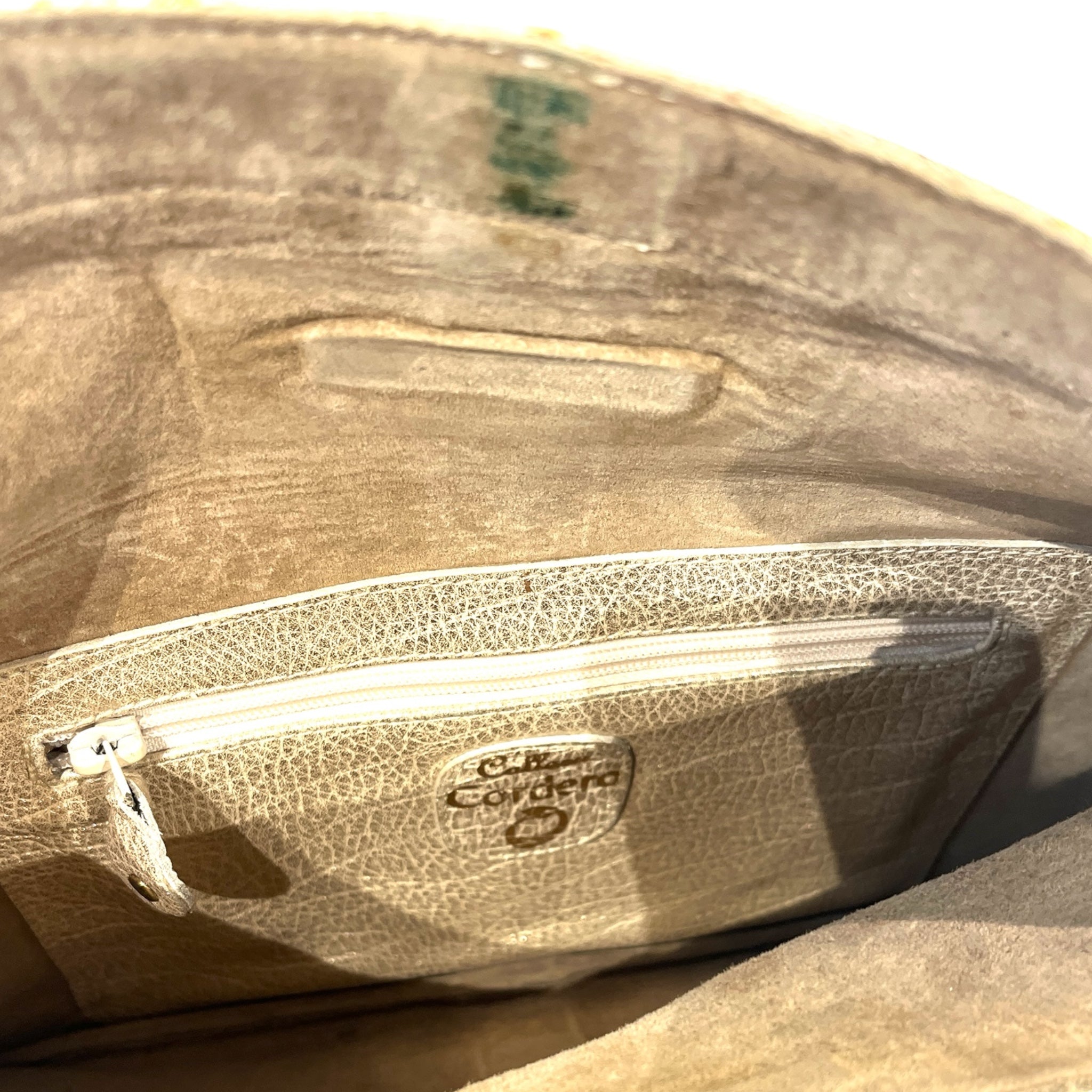 Calleen Cordero/Hand Bag/Leather/GLD/rhimestones on front view 3
