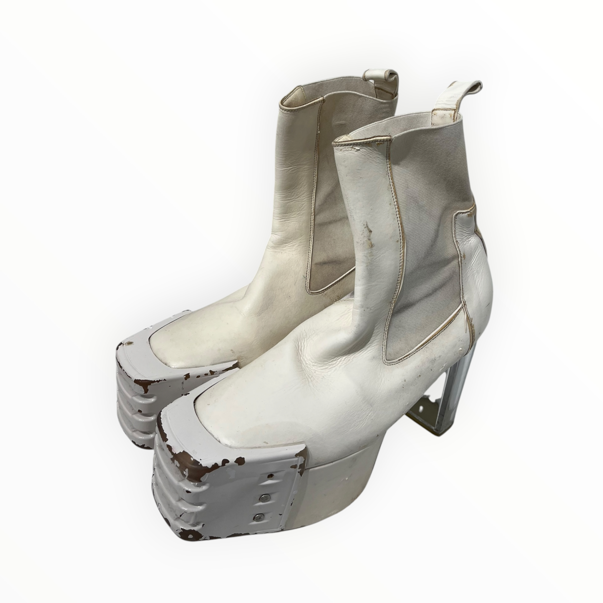 Rick Owens/Boots/EU 42.5/Leather/WHT/KISS HEELS view 1