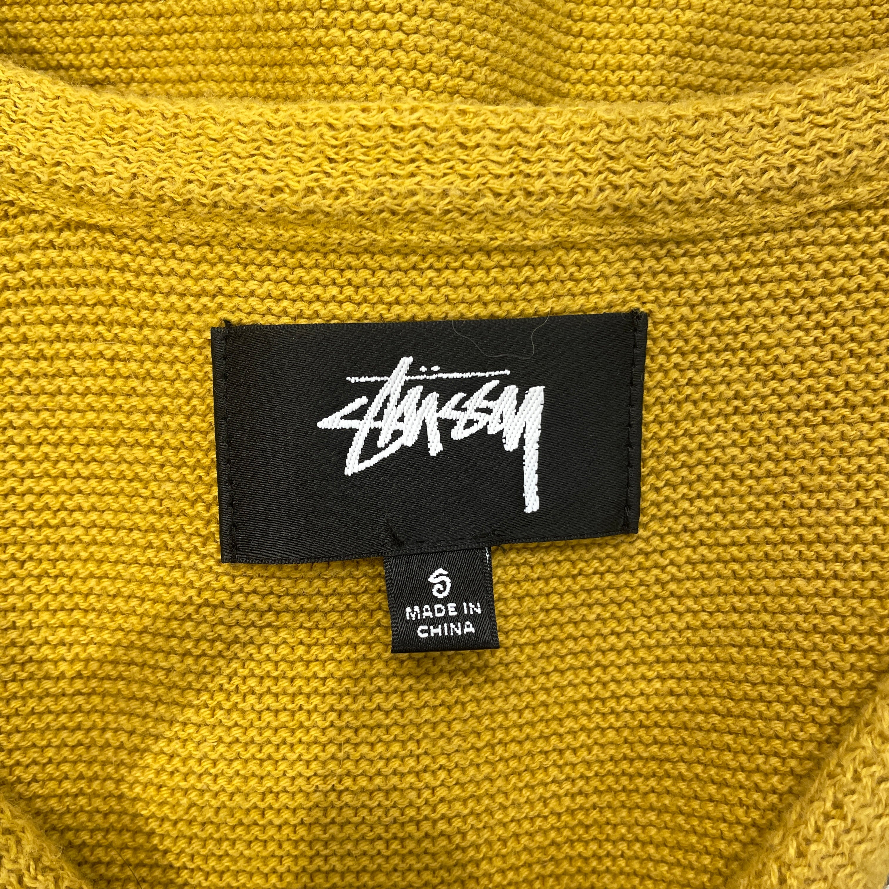 STUSSY/Cardigan/S/Stripe/Wool/YEL/STRIPED view 3