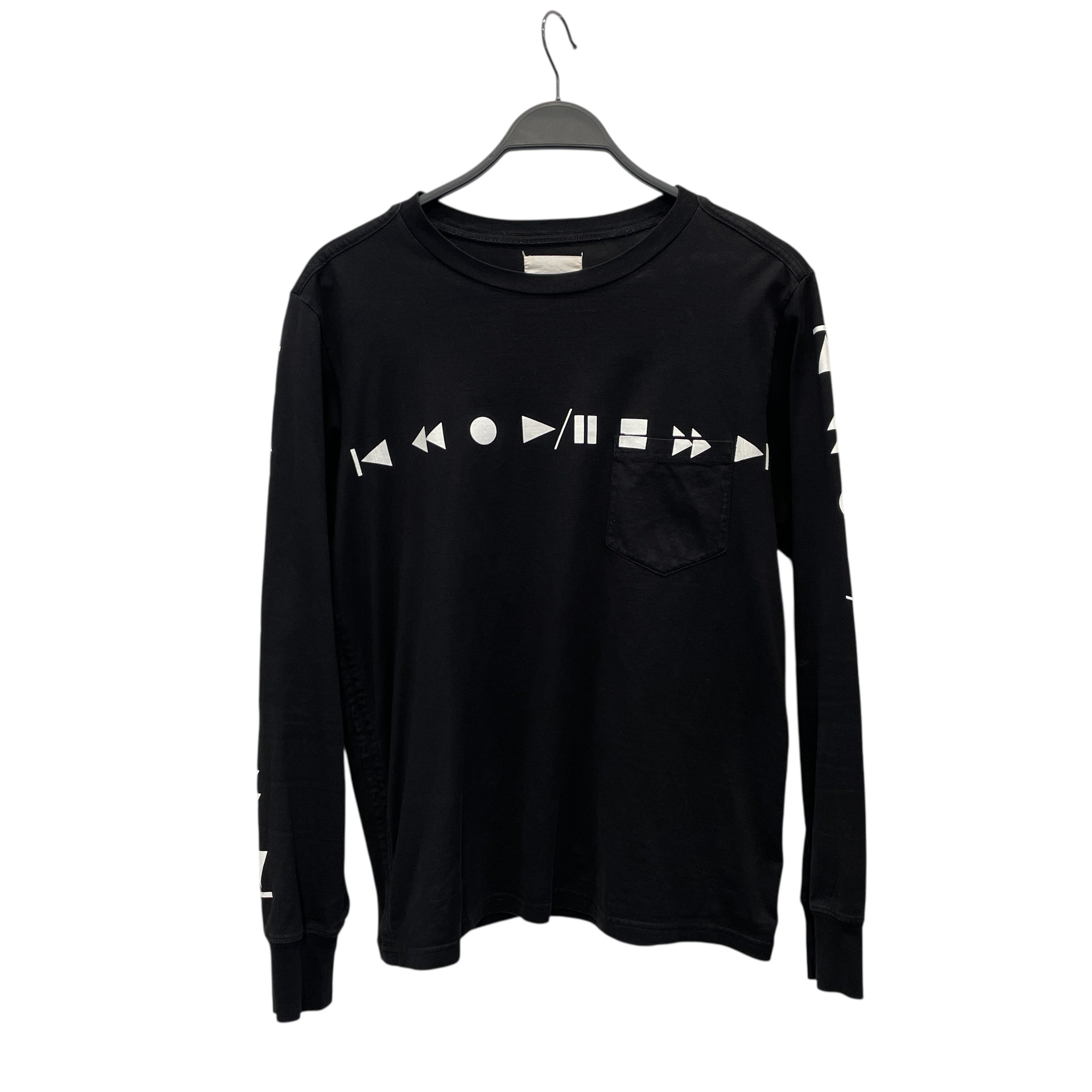 TAKAHIROMIYASHITA TheSoloist./LS T-Shirt/44/Cotton/BLK/PLAY PAUSE PRINTED view 1