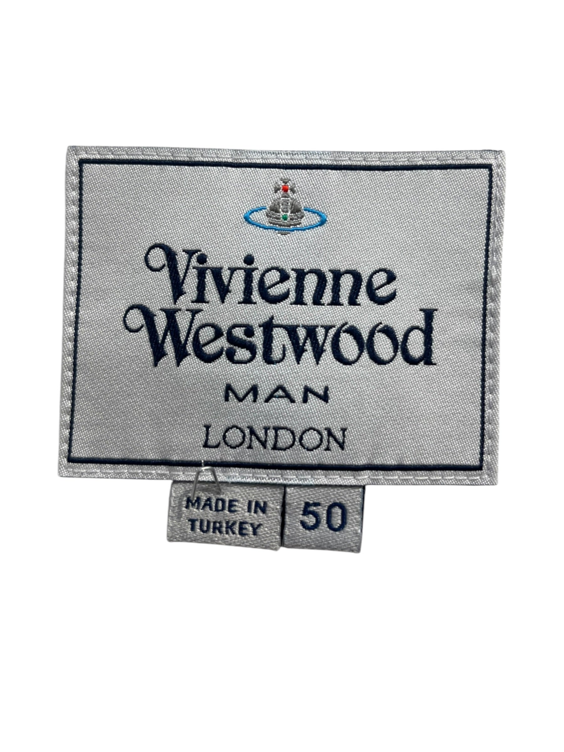 Vivienne Westwood MAN/SS Shirt/50/Cotton/WHT/gold orb logo bottom view 3