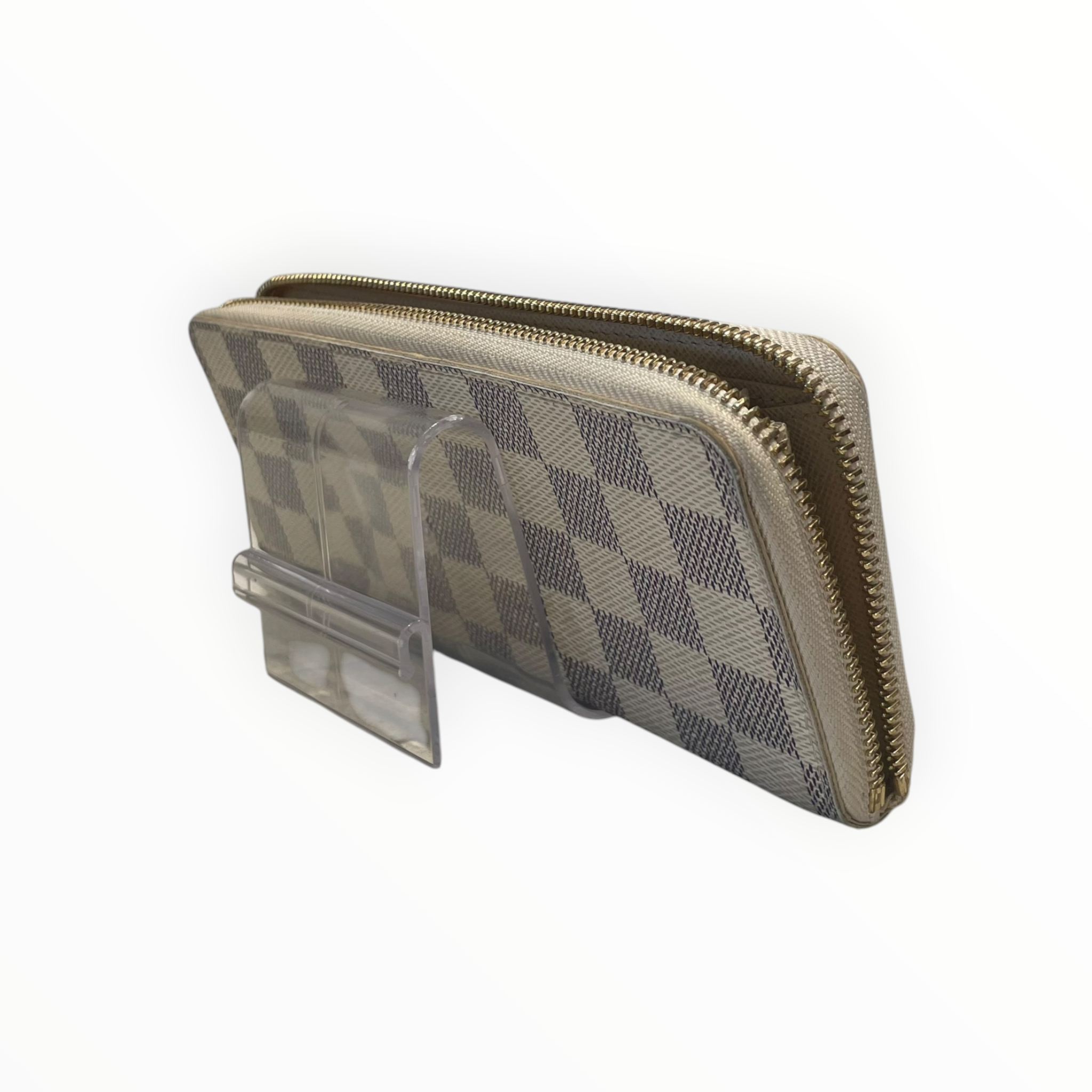 LOUIS VUITTON/Long Wallet/Leather/CRM/L's/LV Damier Azur Zippy view 2